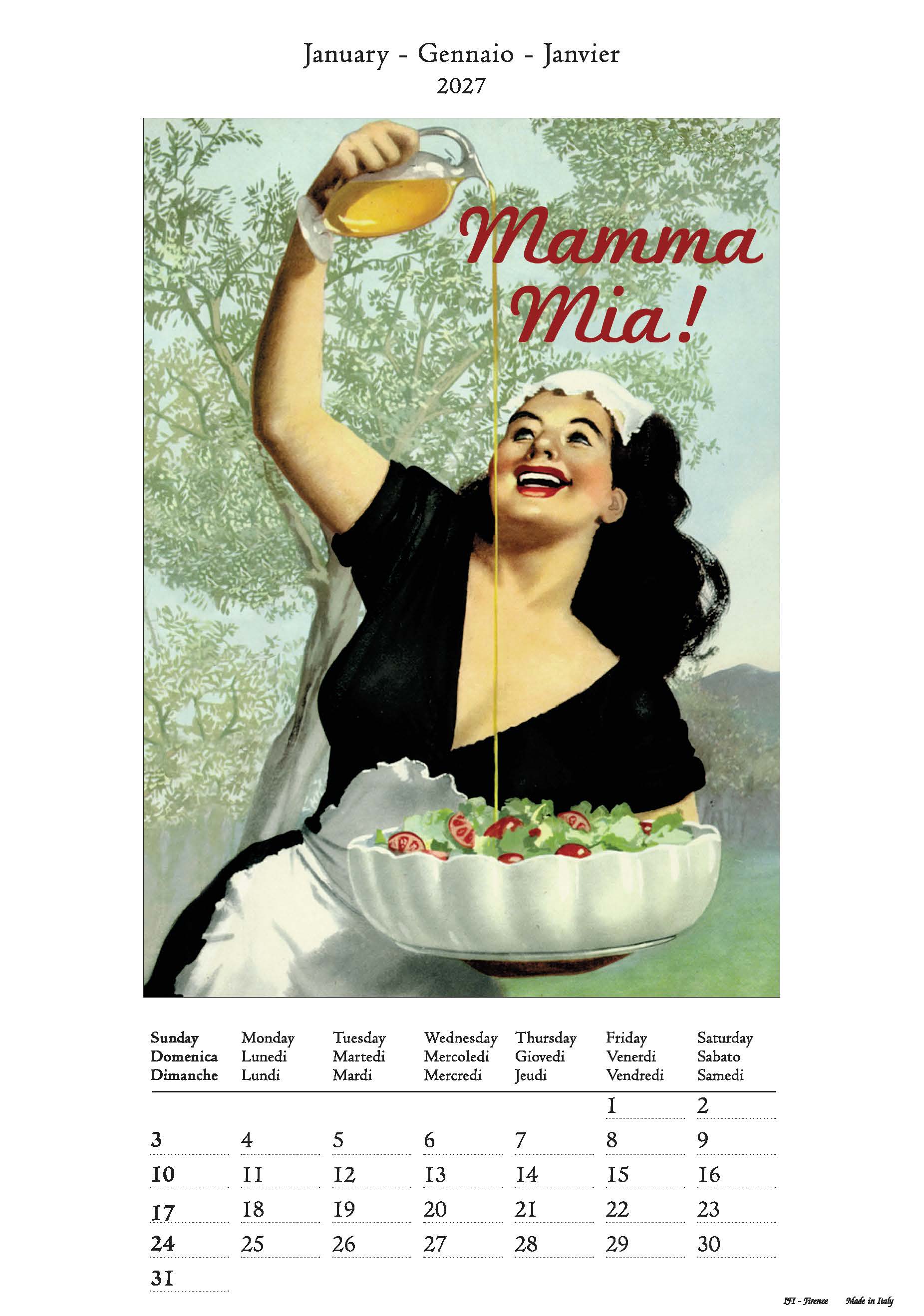 2027 Ciao Italia - Deluxe Wall Calendar