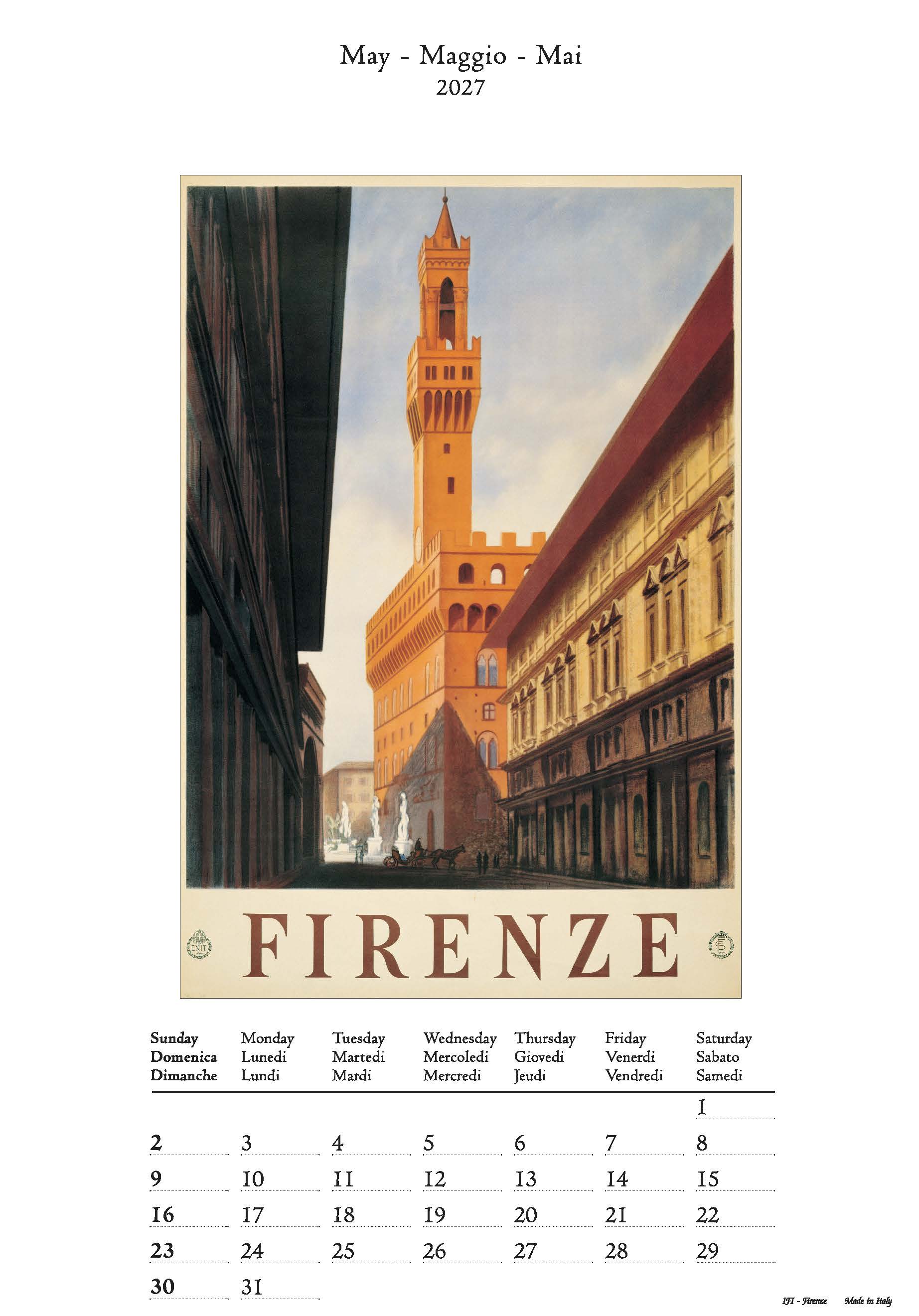 2027 Firenze - Deluxe Wall Calendar