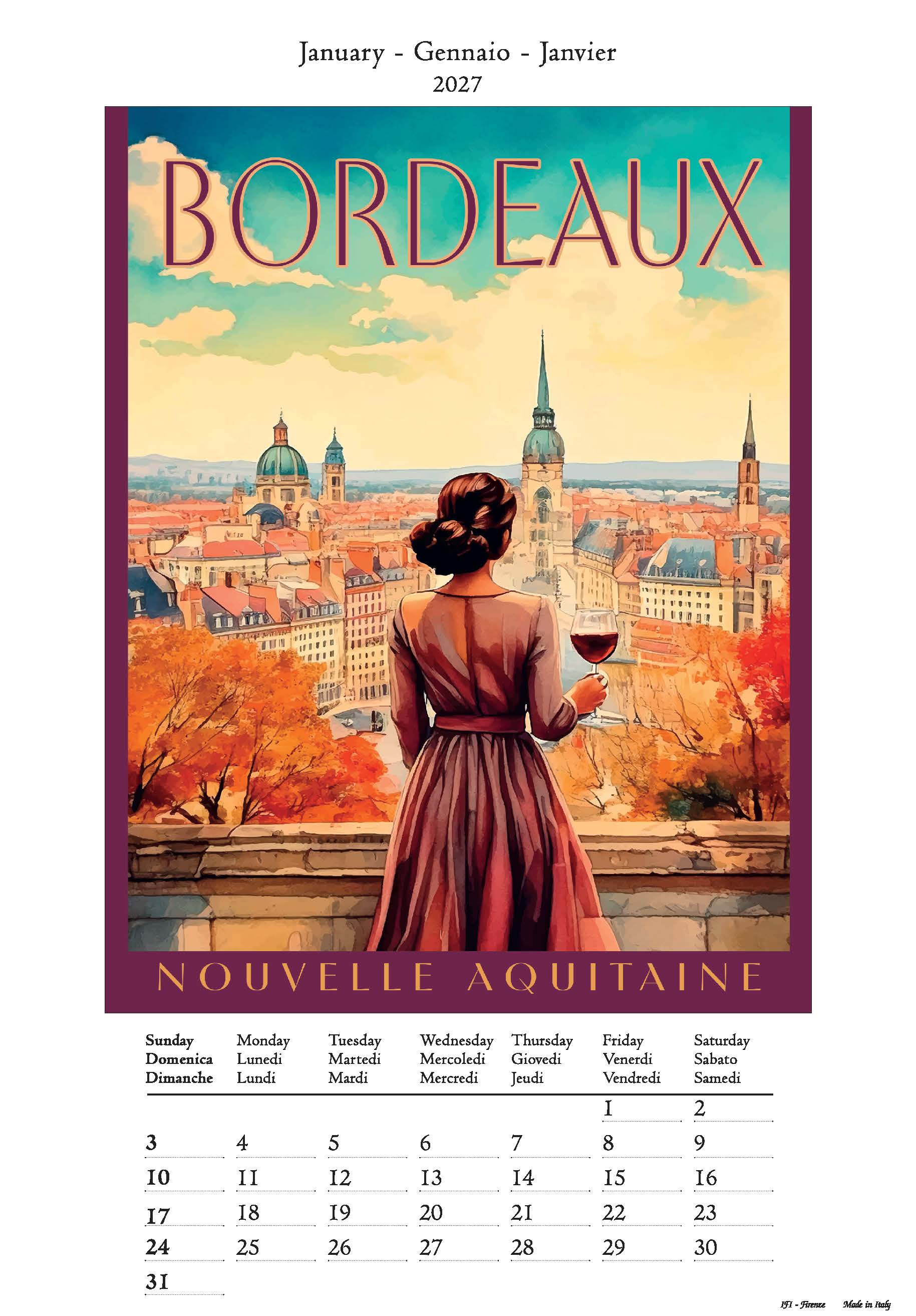 2027 Douce France - Deluxe Wall Calendar