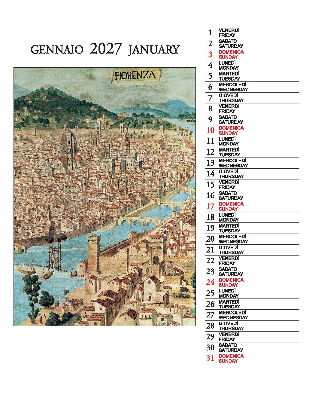 2027 Firenze - Desk Easel Calendar
