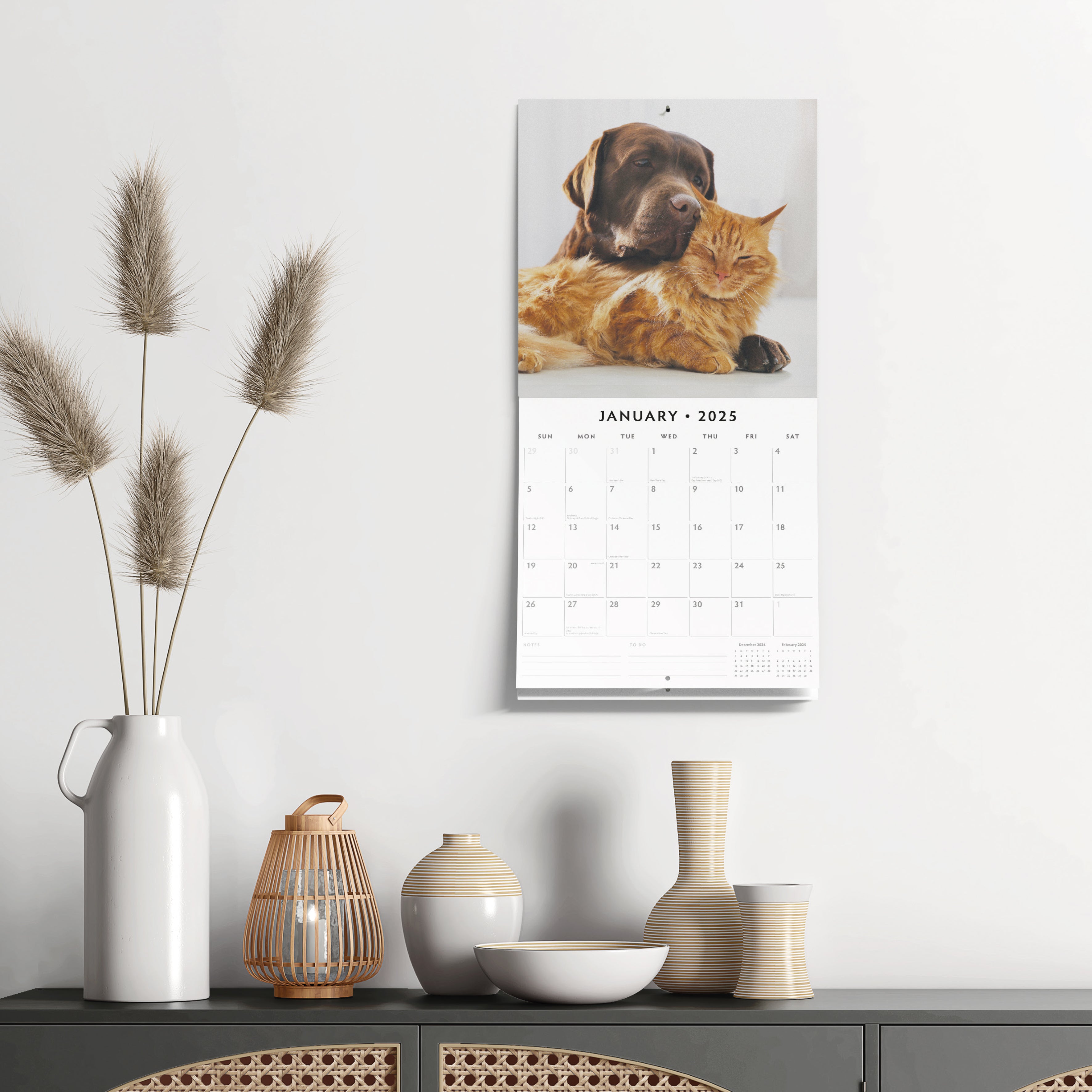 2025 Cats & Dogs - Square Wall Calendar