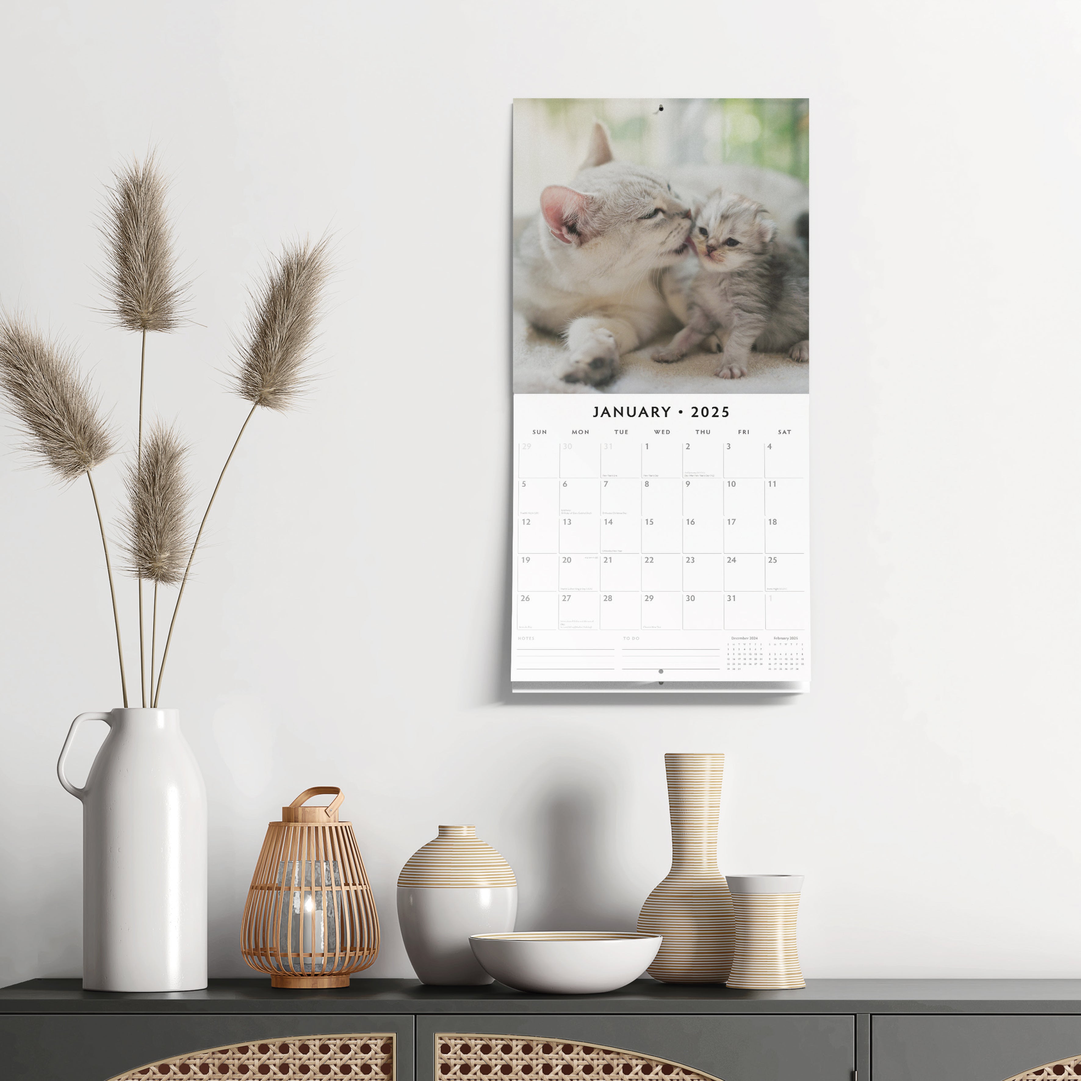 2025 Cats & Kittens - Square Wall Calendar