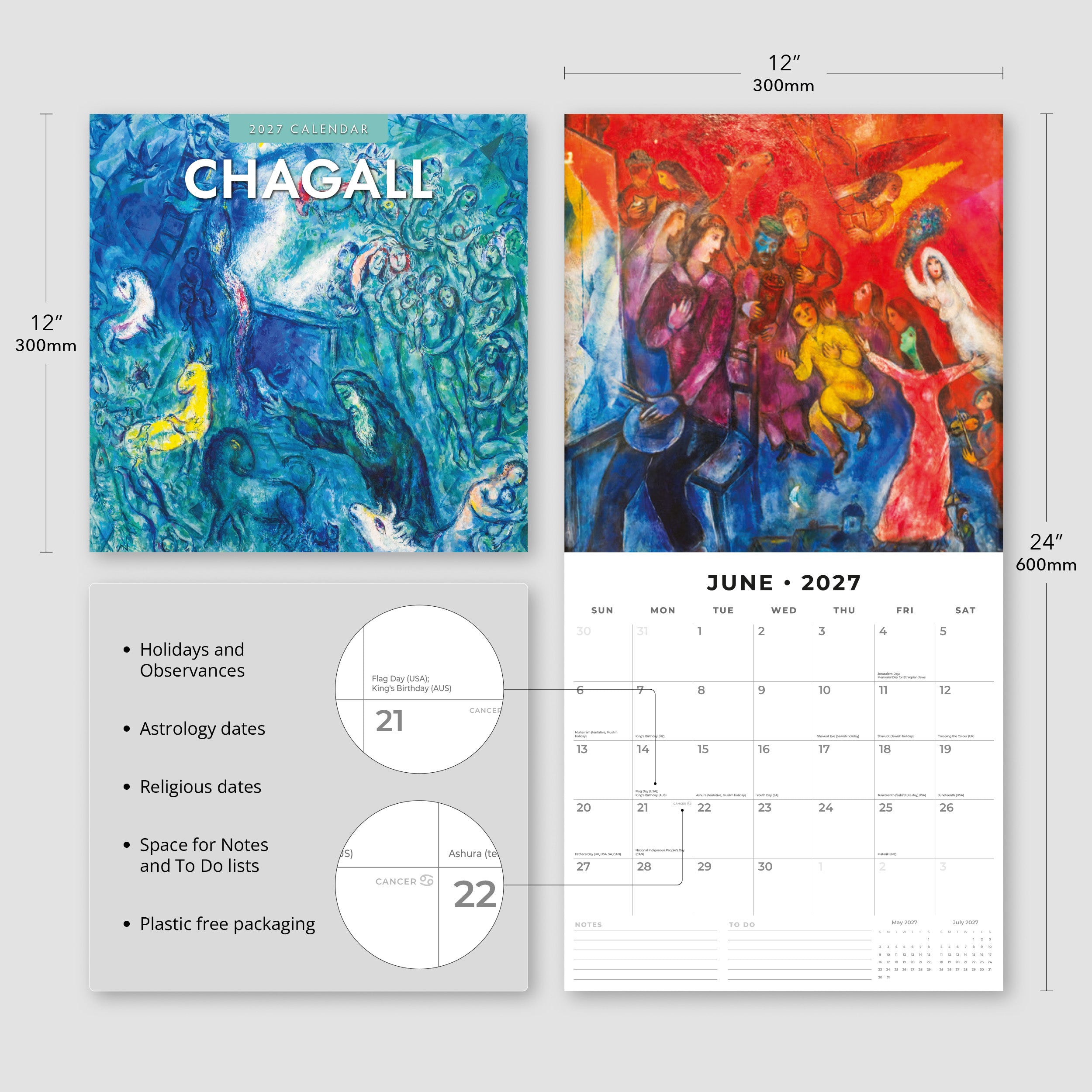 2027 Chagall - Square Wall Calendar