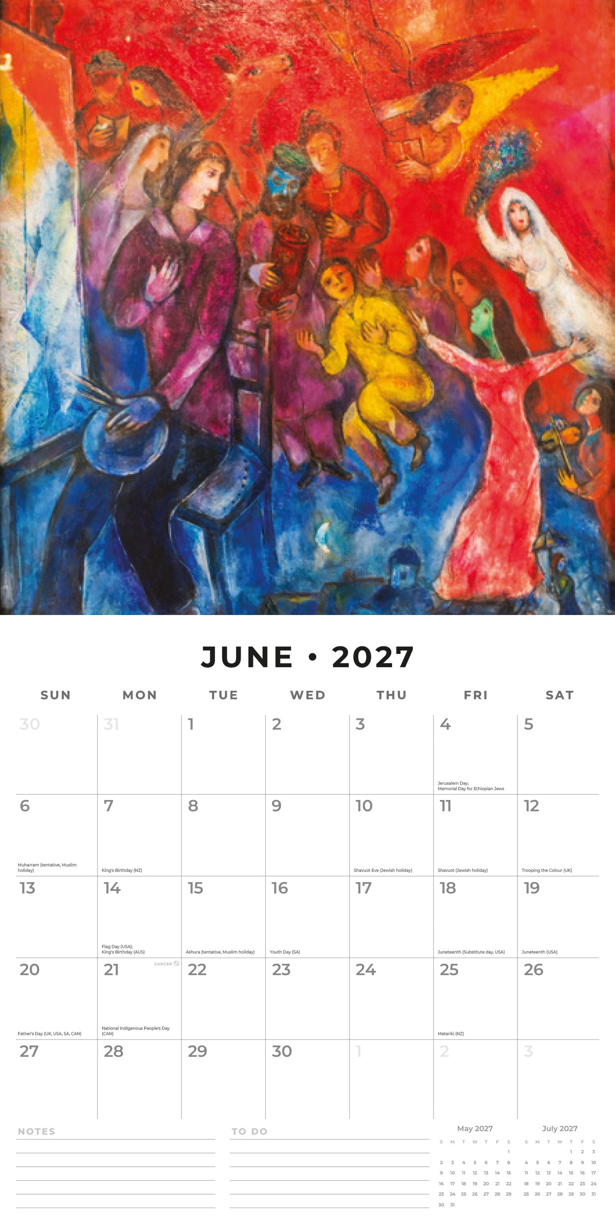 2027 Chagall - Square Wall Calendar