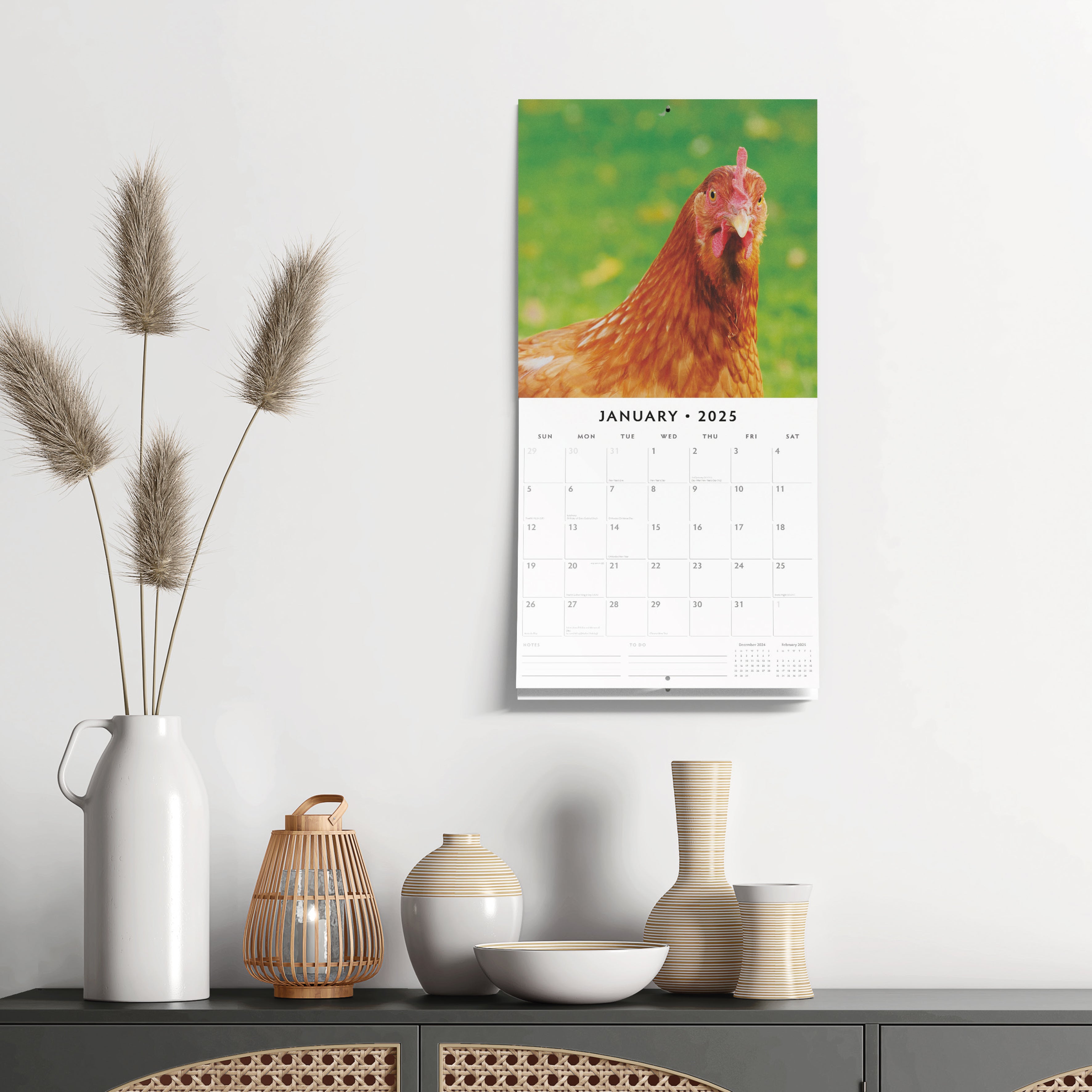 2025 Chickens - Square Wall Calendar