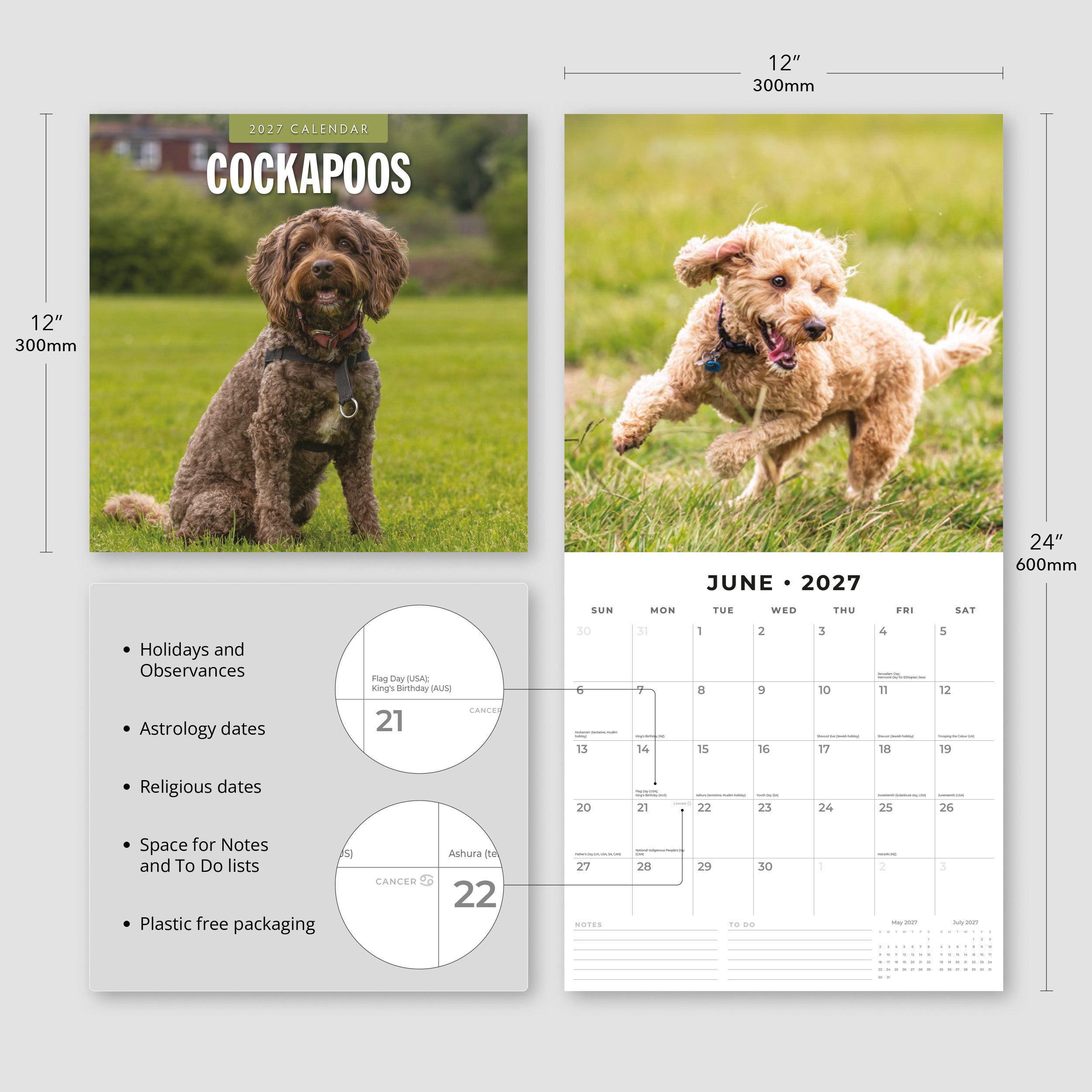 2027 Cockapoos - Square Wall Calendar
