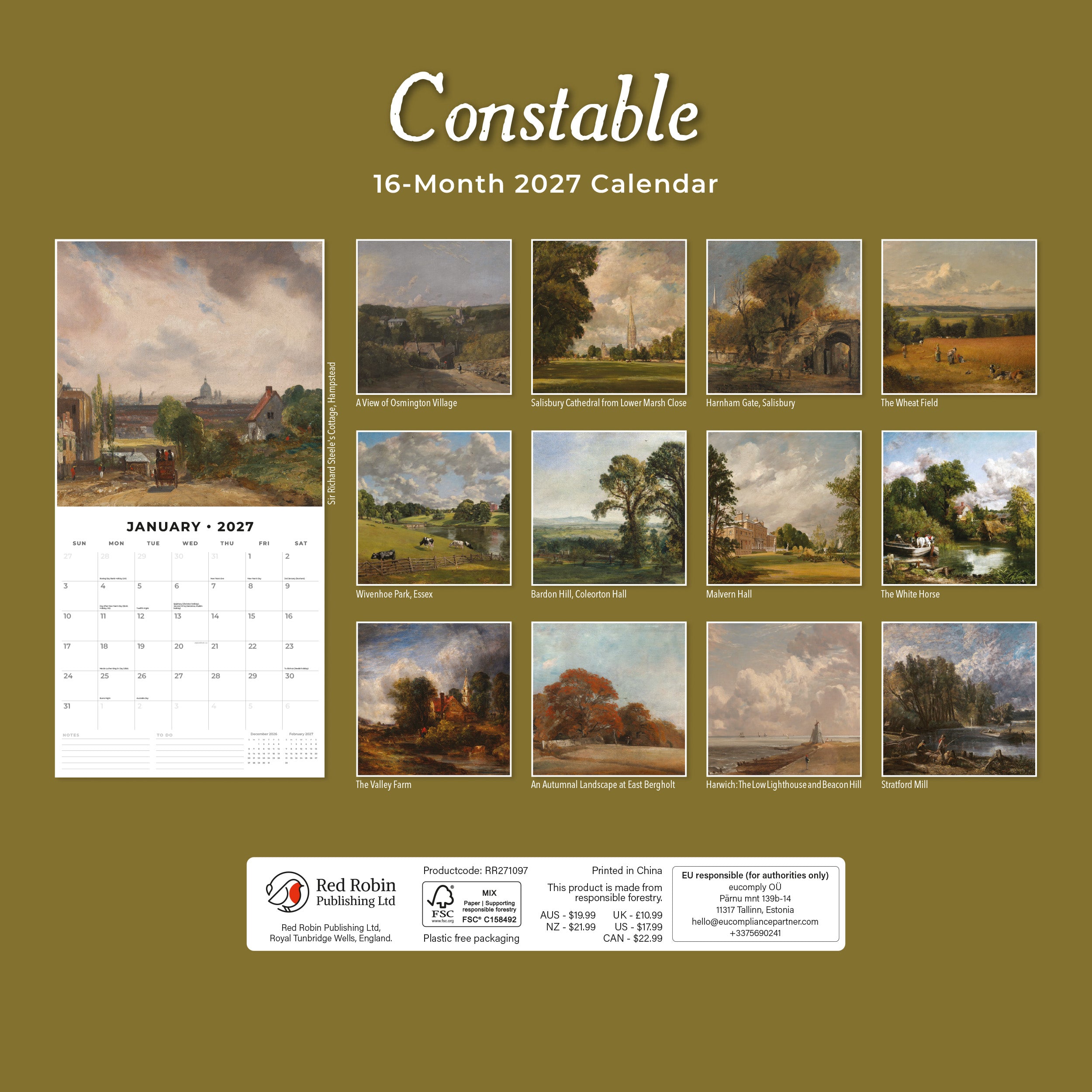 2027 Constable - Square Wall Calendar