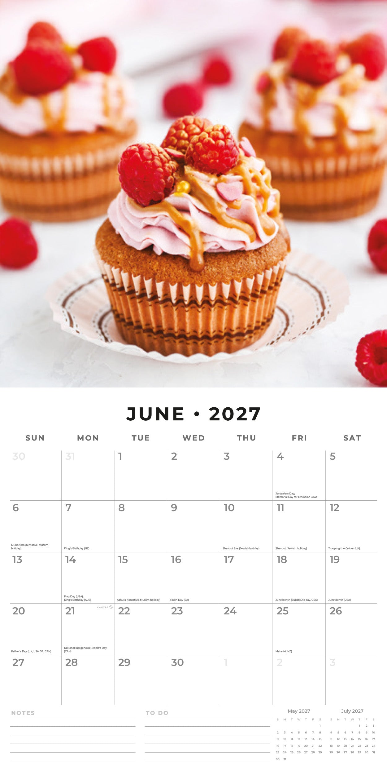 2027 Cupcakes - Square Wall Calendar