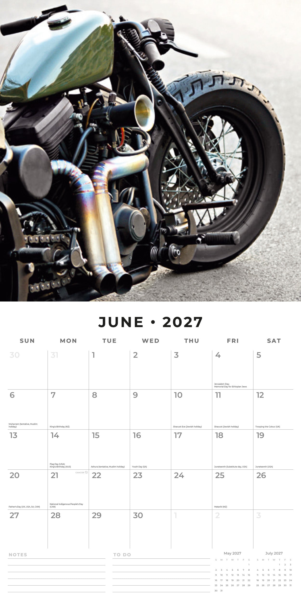 2027 Custom Bikes - Square Wall Calendar