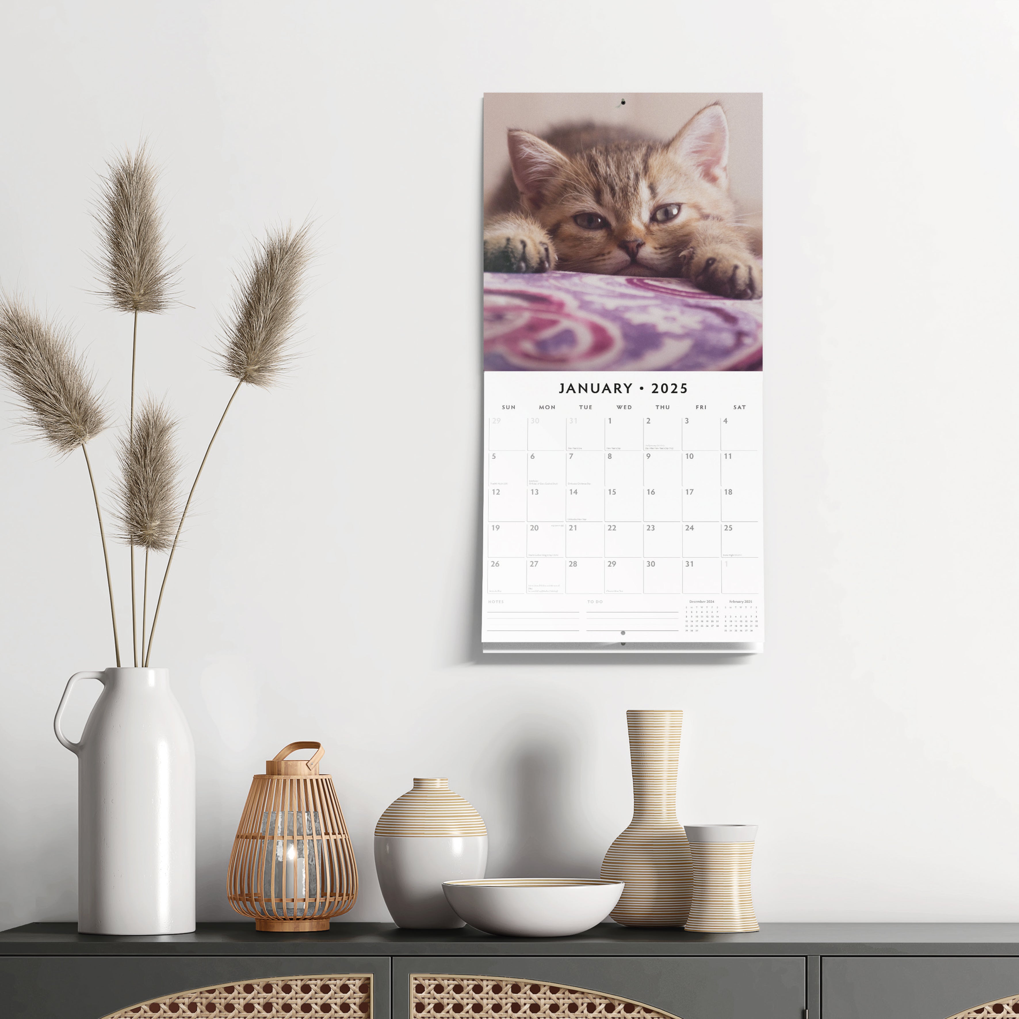 2025 Cute Kittens - Square Wall Calendar