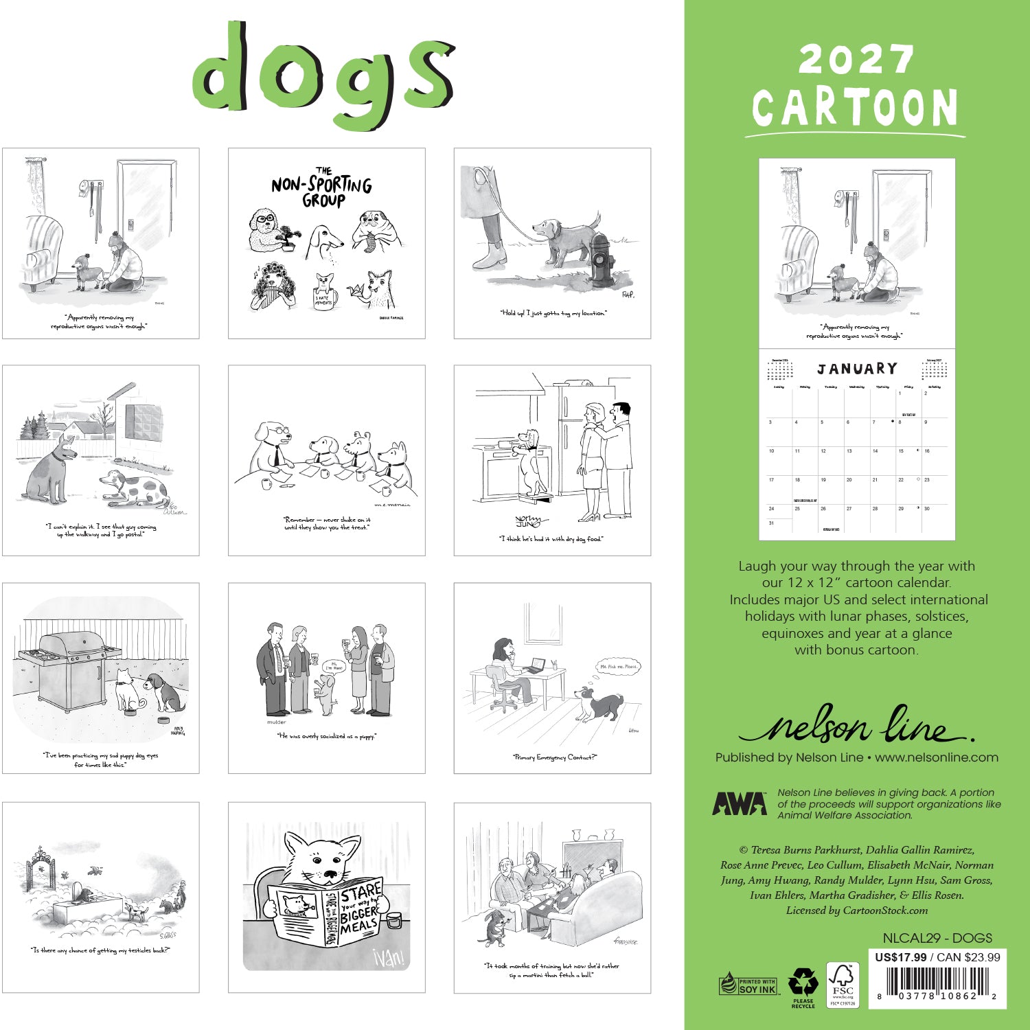 2027 Dogs - Square Wall Calendar