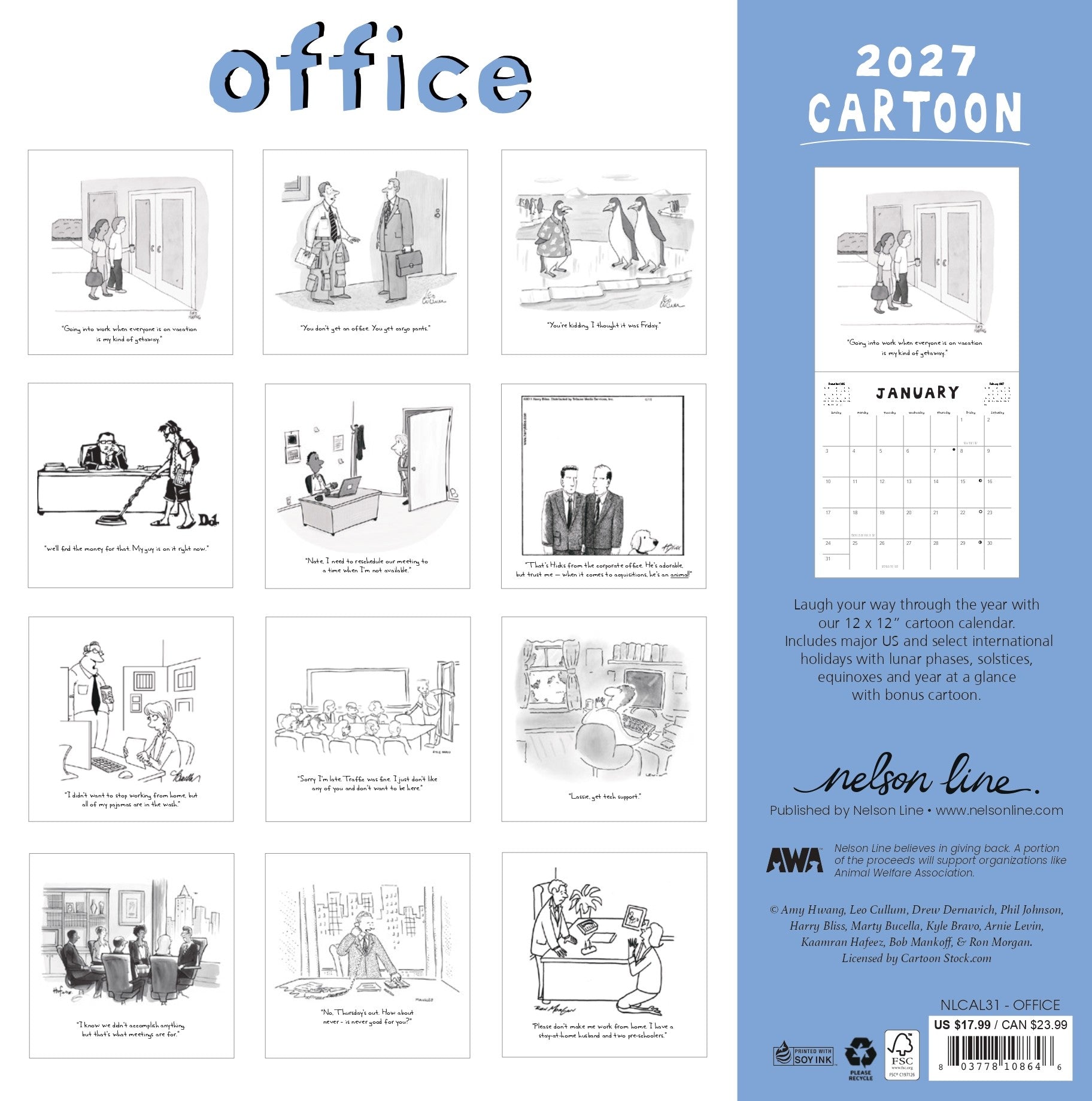 2027 Office - Square Wall Calendar