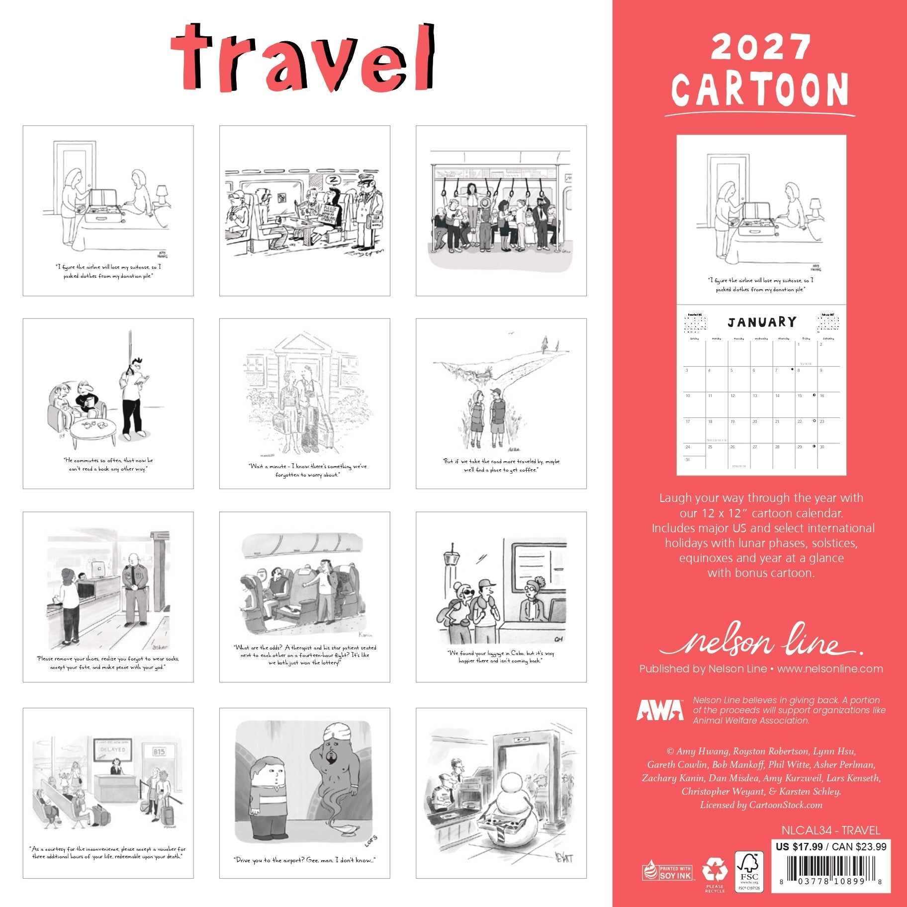 2027 Travel - Square Wall Calendar