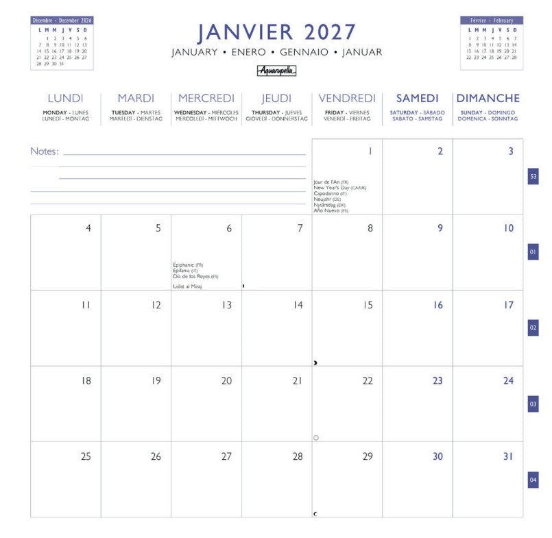 2027 G. Boissonnard-The Smile of the Wind - Square Wall Calendar