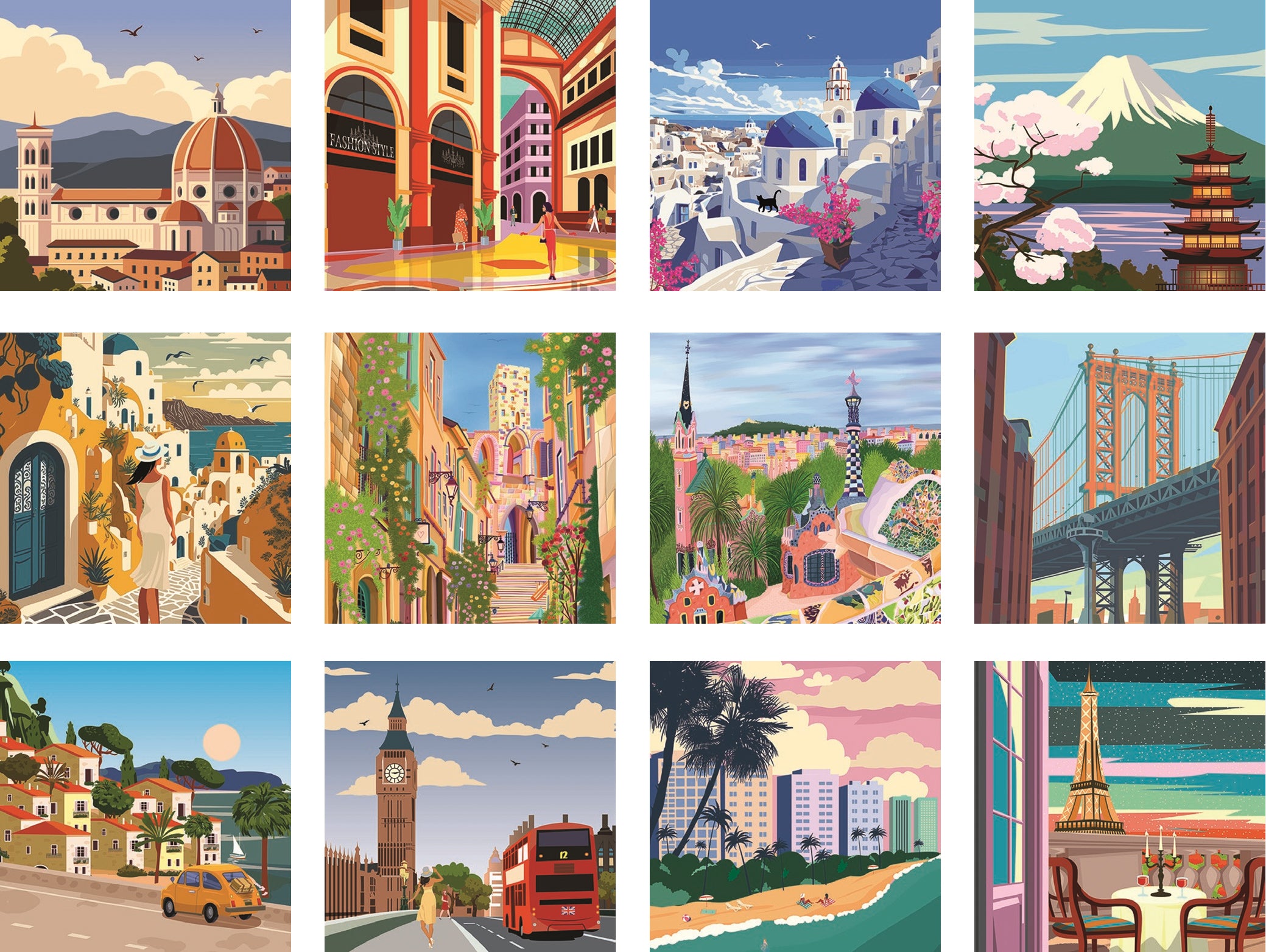 2027 Cities - Square Wall Calendar