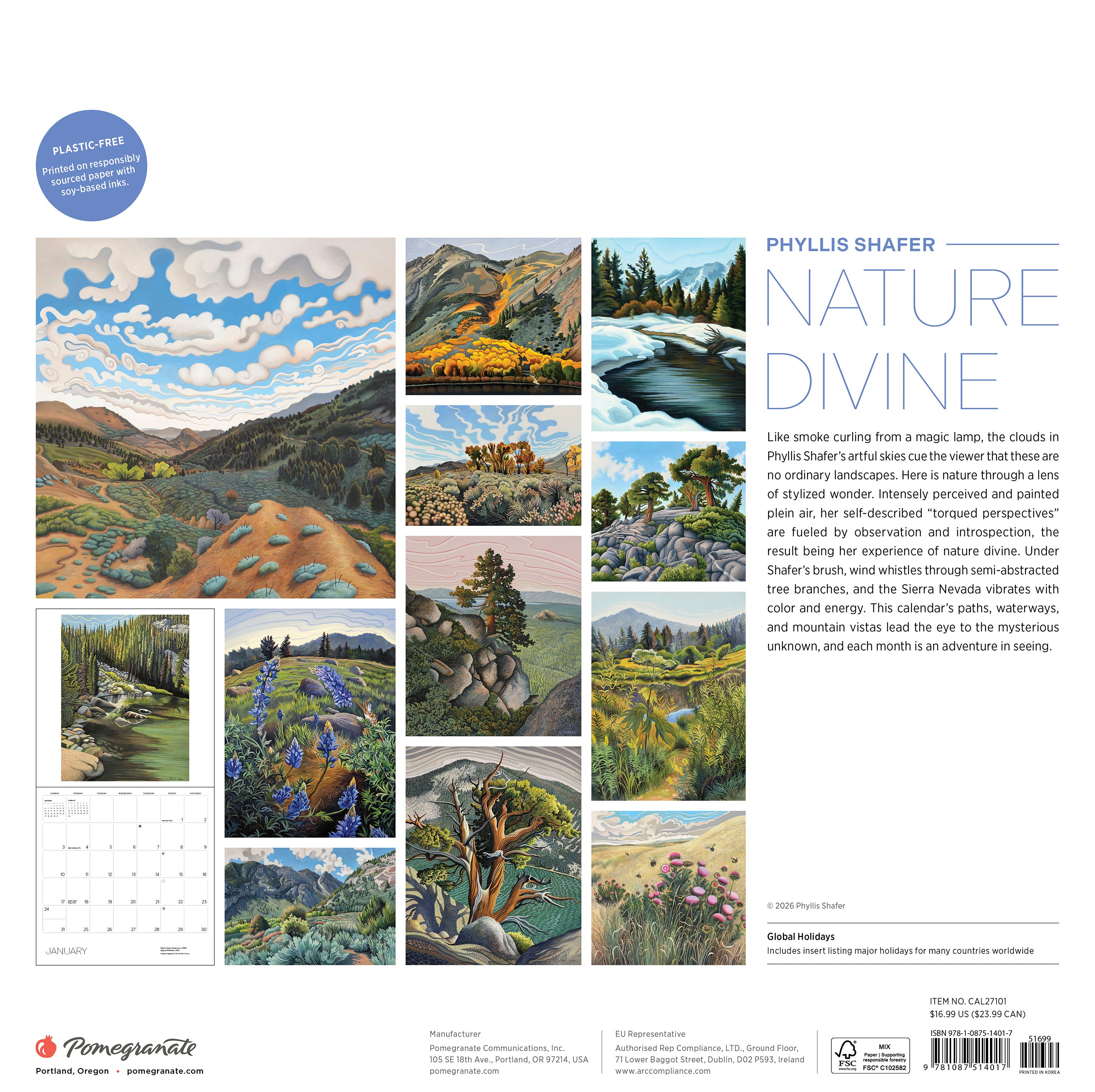 2027 Nature Divine - Square Wall Calendar