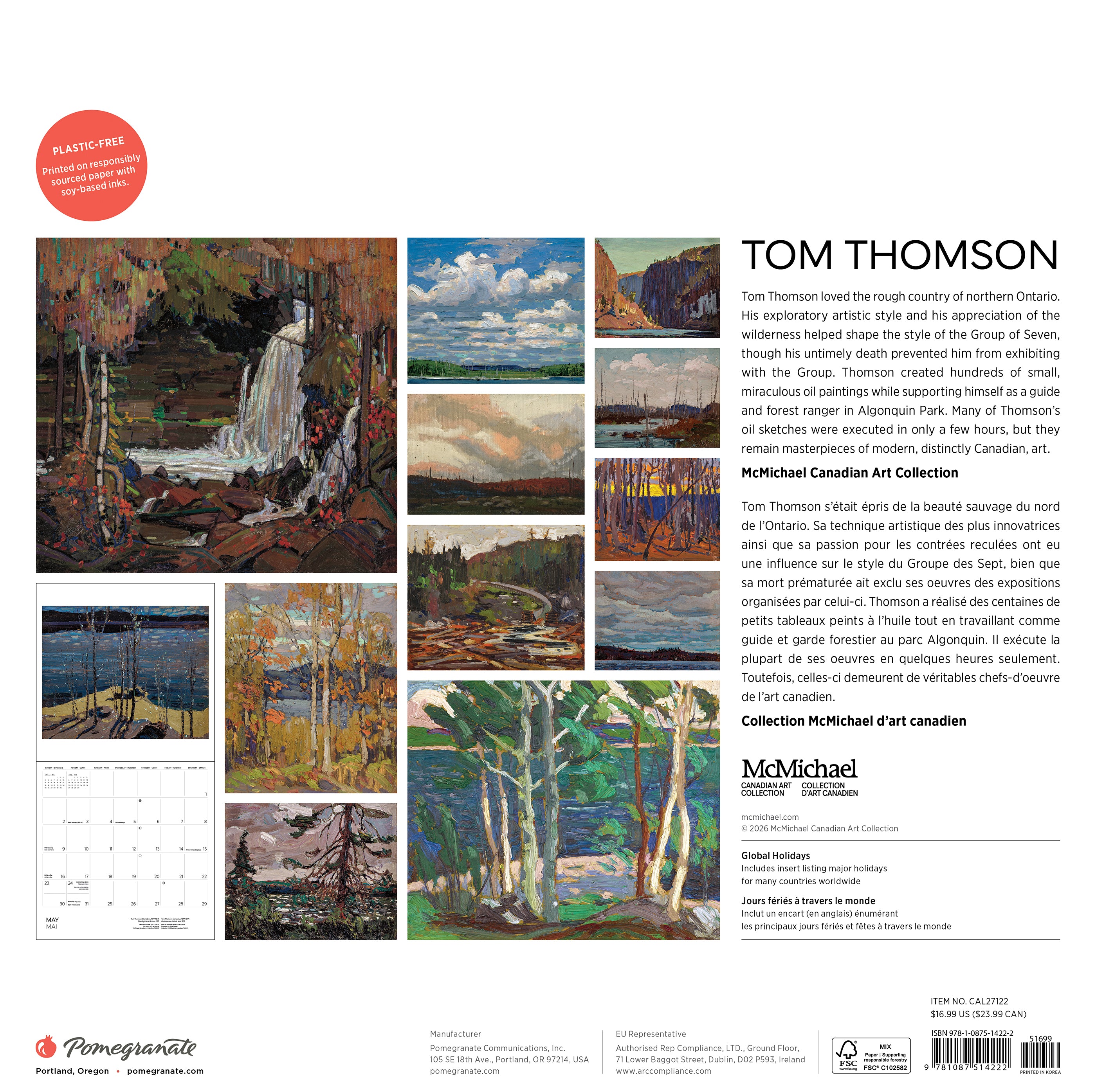 2027 Tom Thomson - Square Wall Calendar