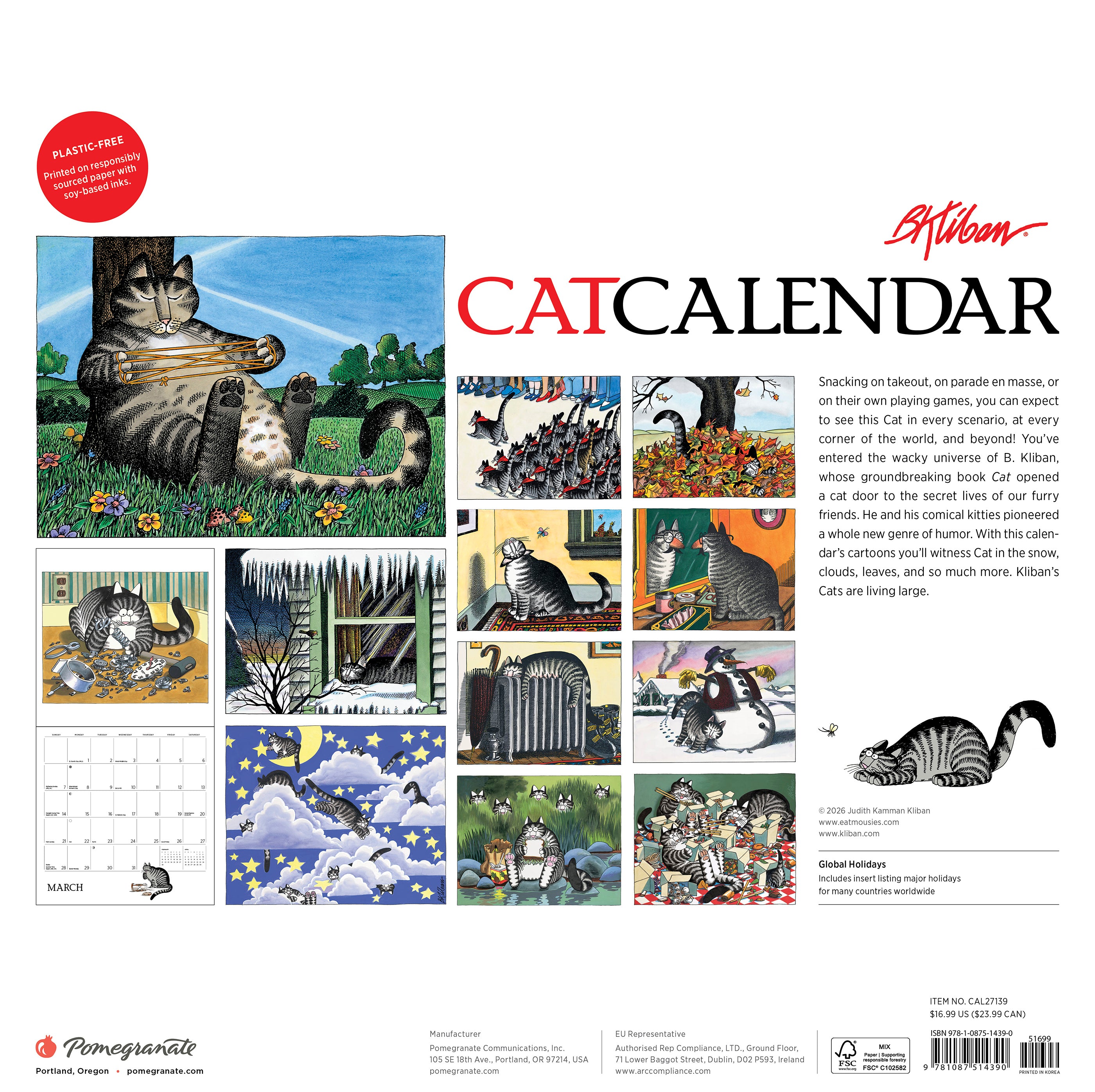 2027 CatCalendar B. Kliban - Square Wall Calendar