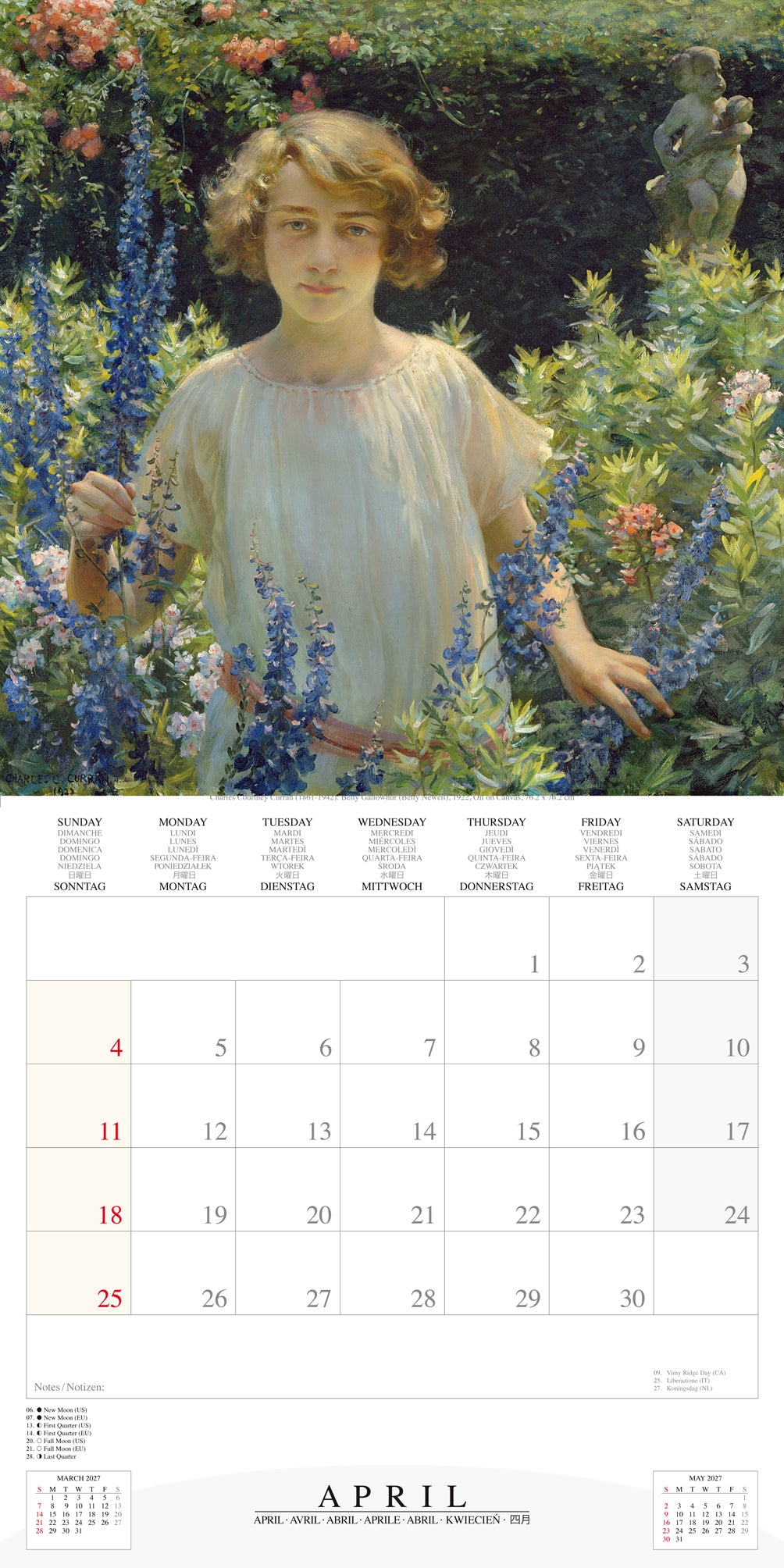 2027 Women and their Gardens - Square Wall Calendar