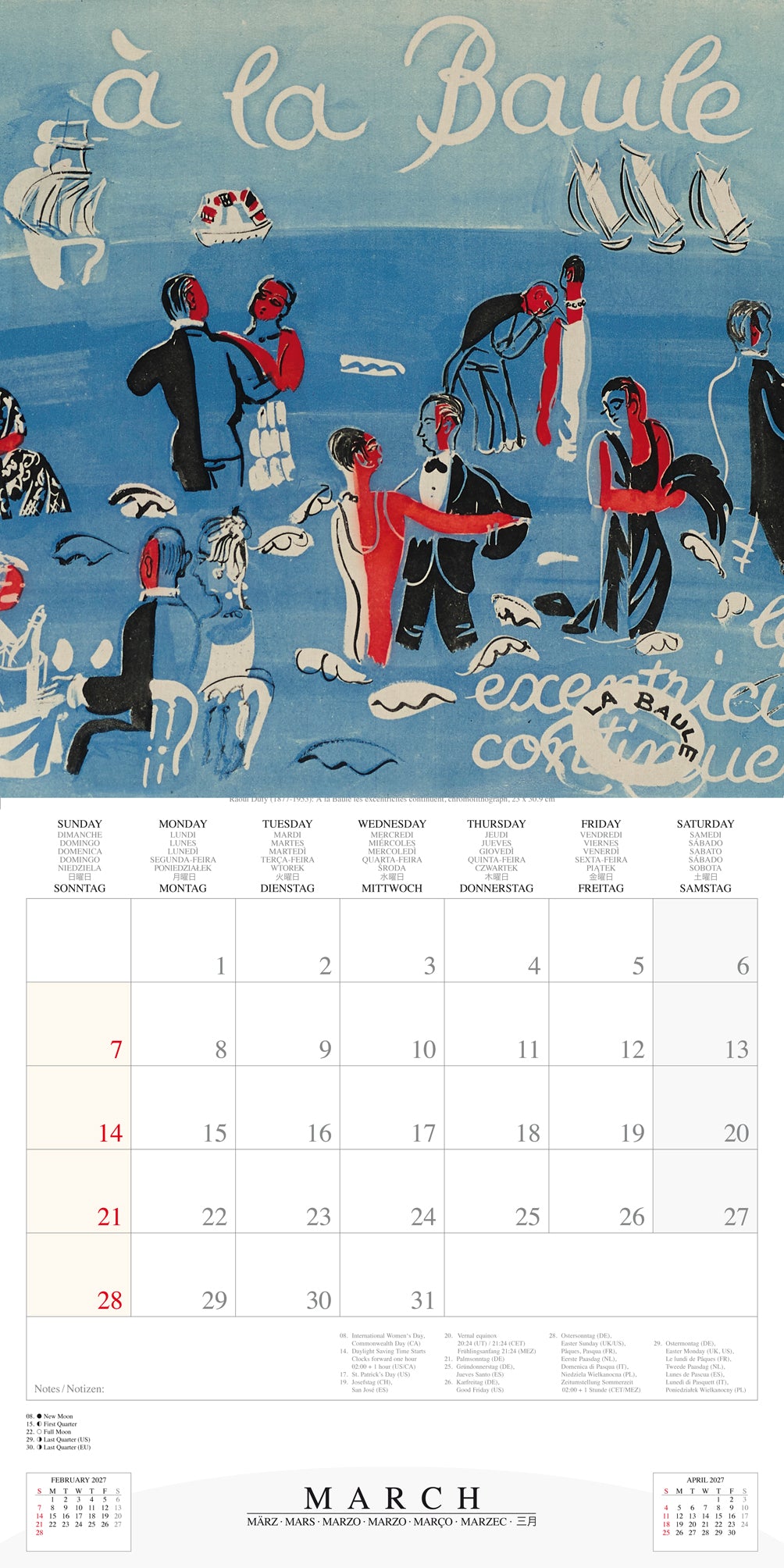 2027 Raoul Dufy - Square Wall Calendar