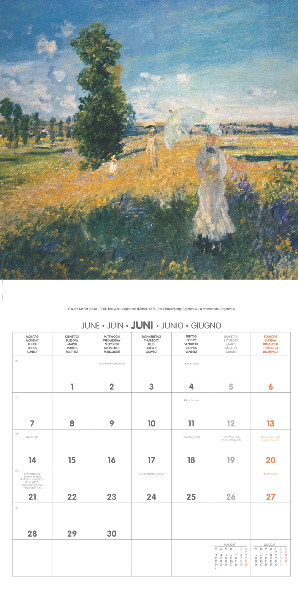 2027 Claude Monet - Square Wall Calendar