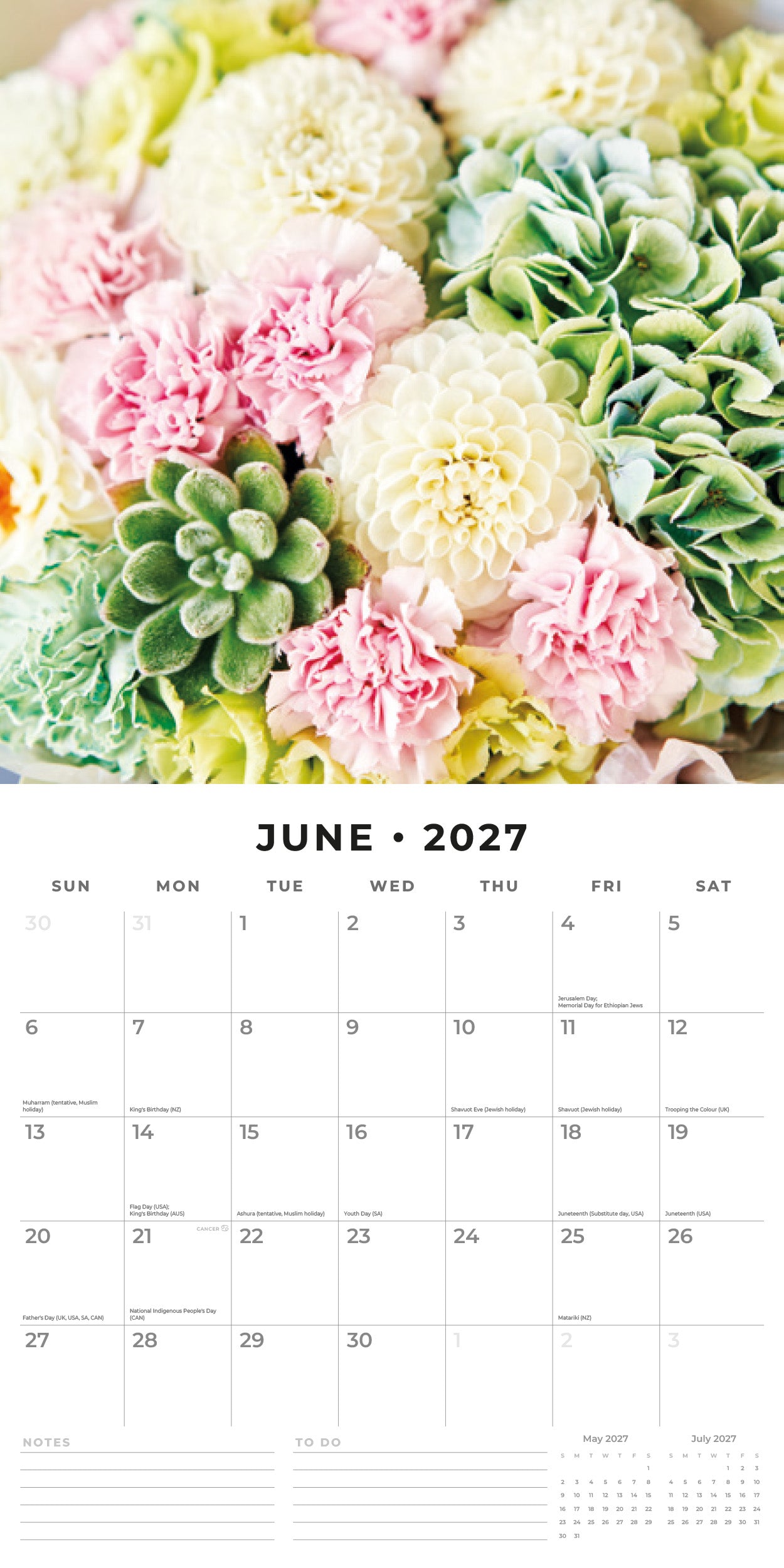 2027 Floral Collection - Square Wall Calendar