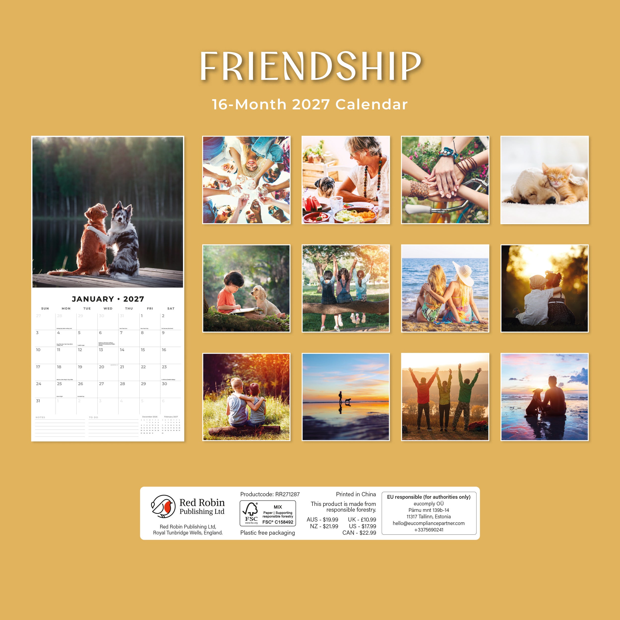 2027 Friendship - Square Wall Calendar