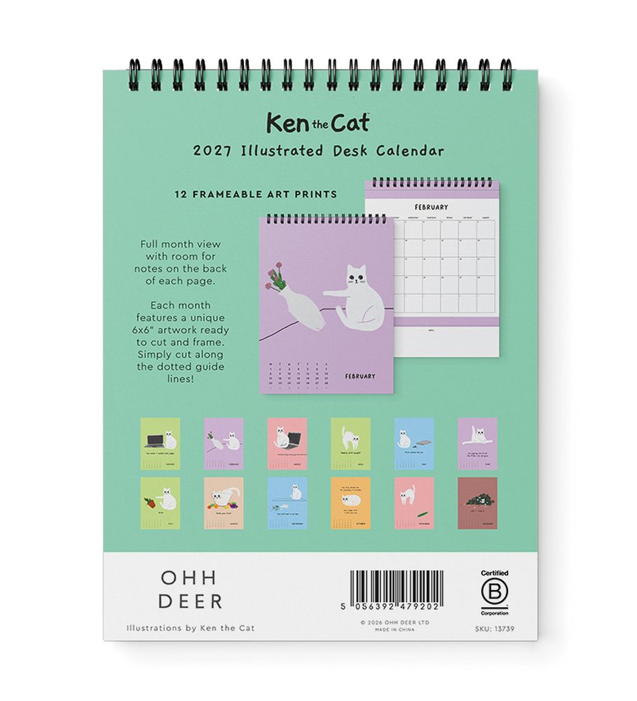 2027 Ken The Cat - Desk Easel Calendar