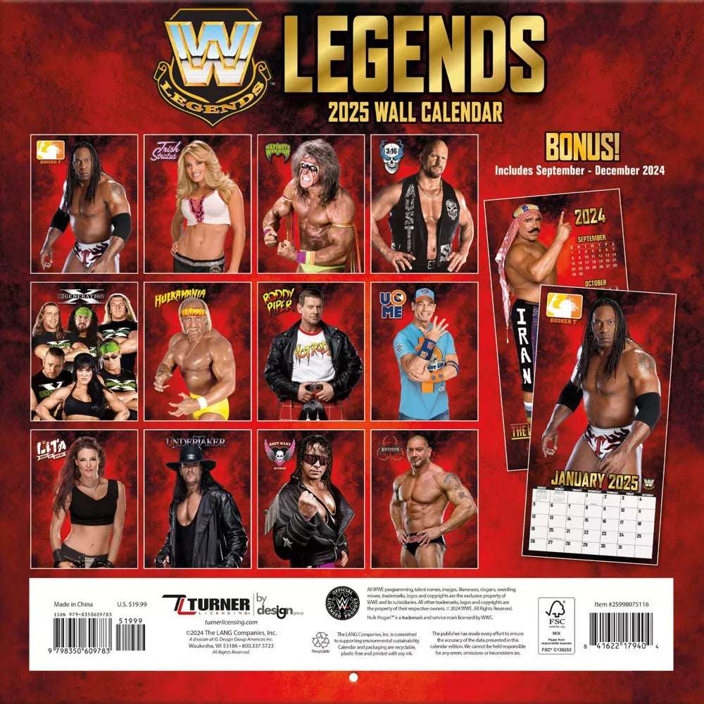 2025 WWE Legends - Square Wall Calendar