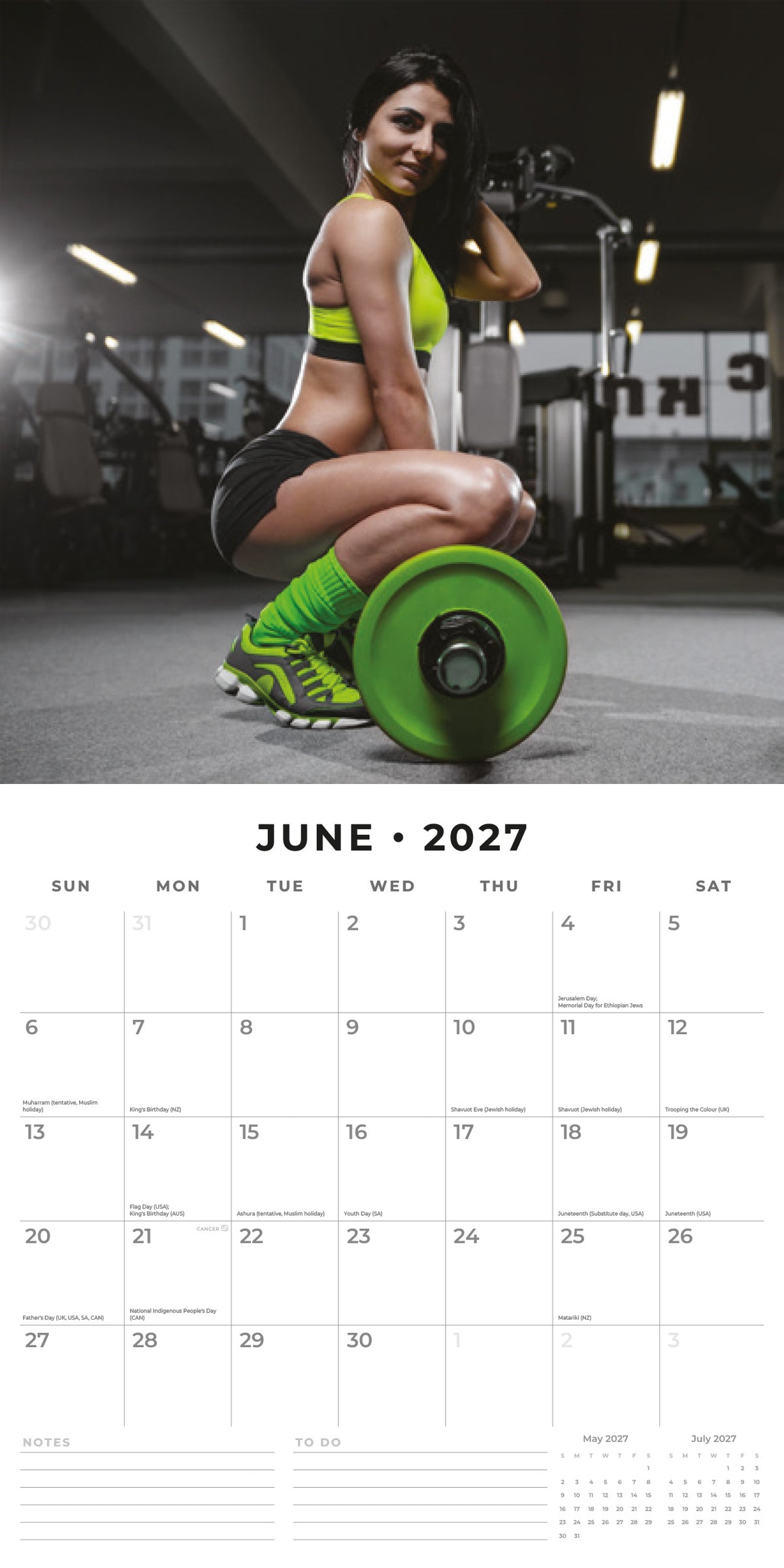 2027 Gym Girls - Square Wall Calendar