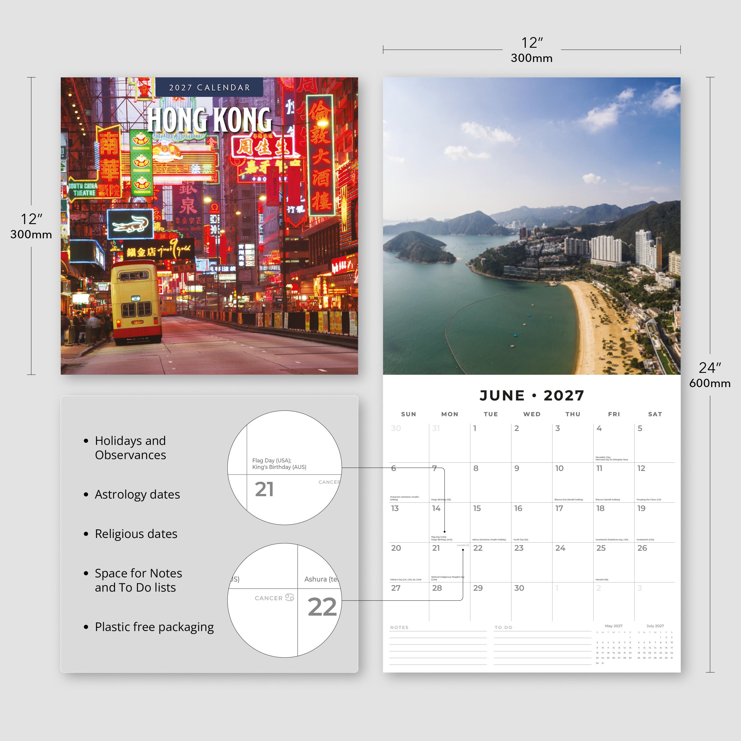 2027 Hong Kong - Square Wall Calendar