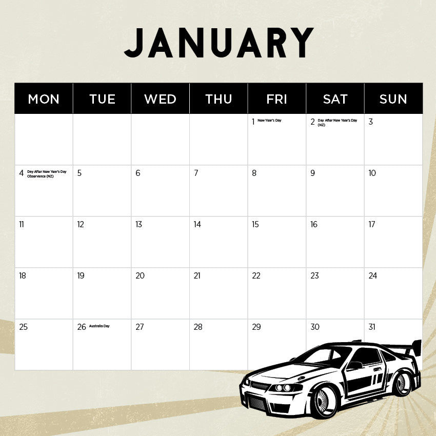2027 Hot Fours  - Square Wall Calendar