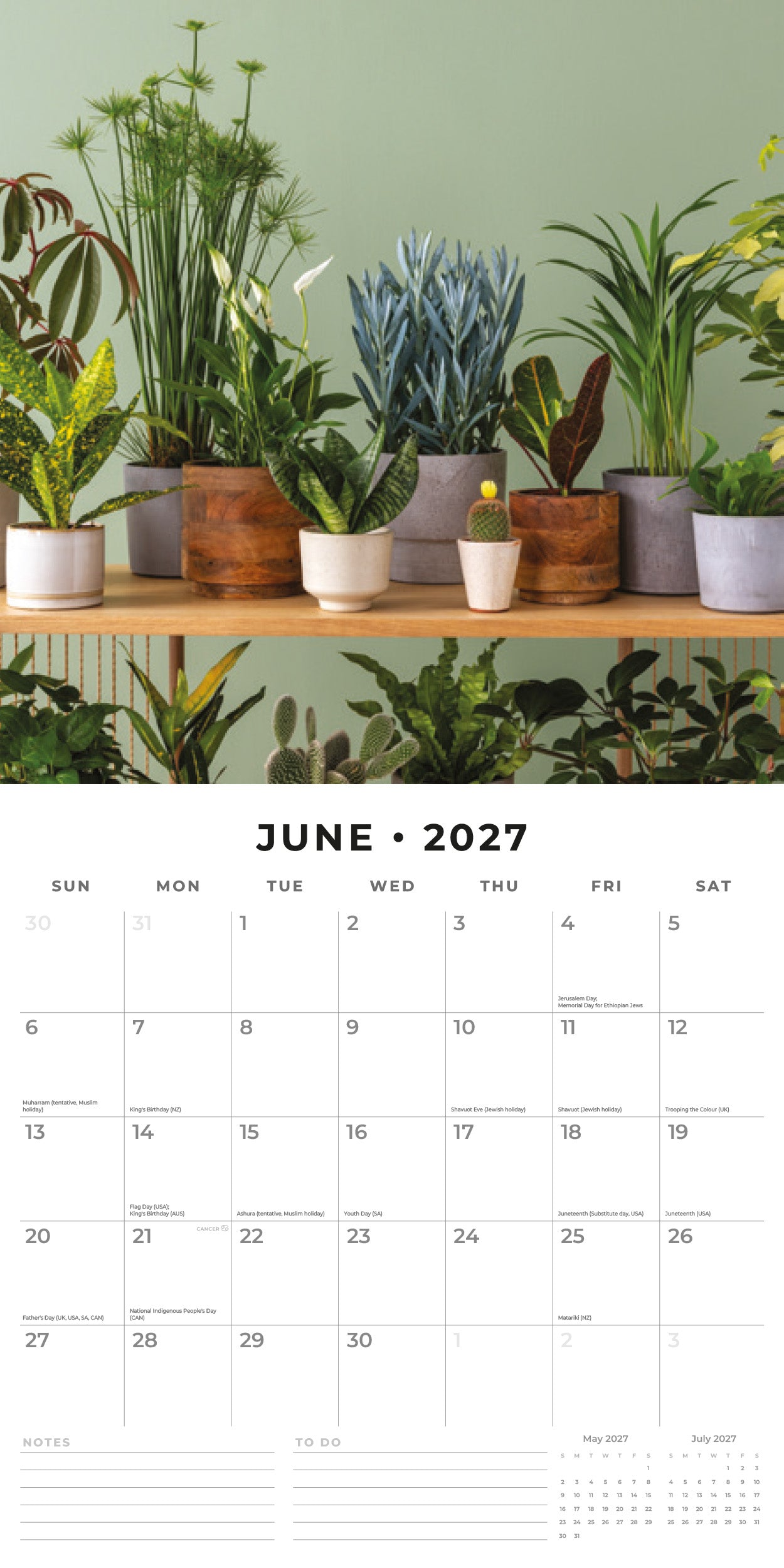 2027 House Plants - Square Wall Calendar