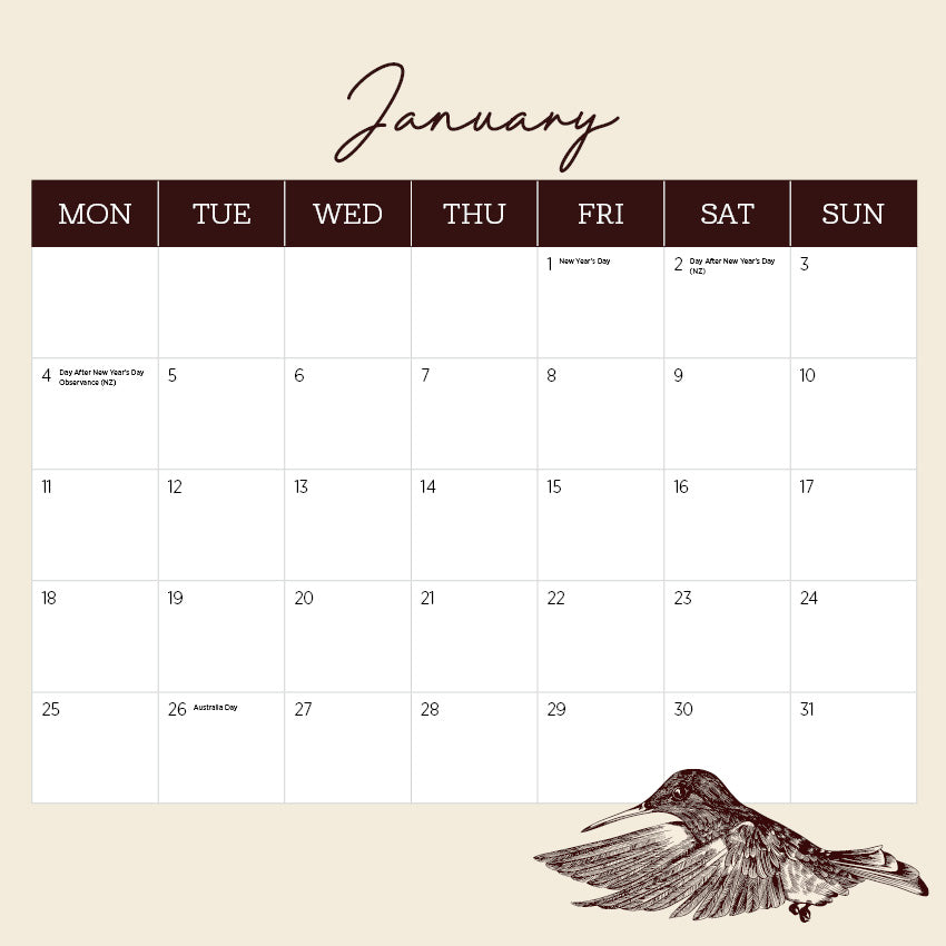 2027 Hummingbirds  - Square Wall Calendar