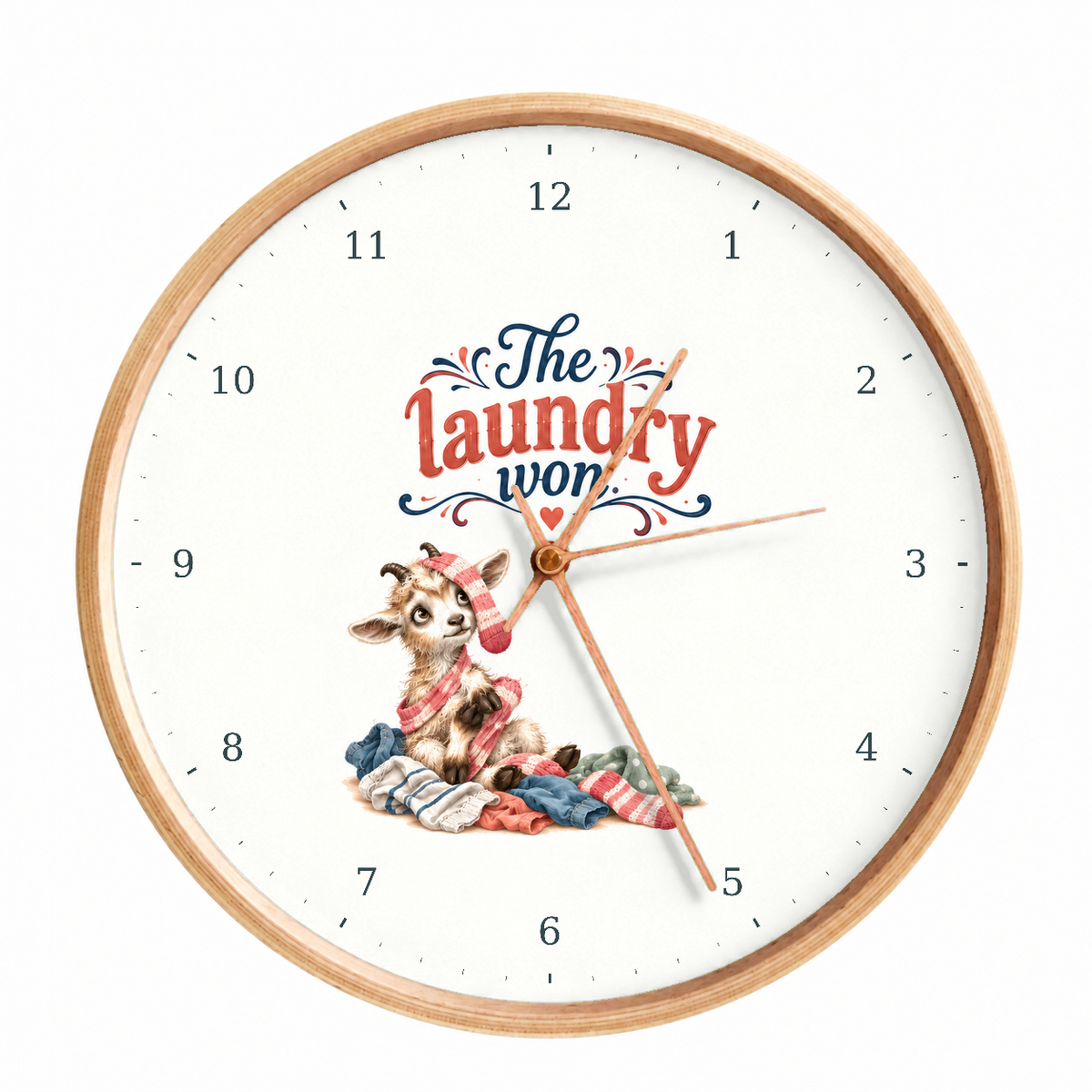 IMAGE_01_Front_-_Funny_Laundry_Goat_Wall_Clock_30cm_Wooden_Frame_-_WC-H072_-_649310204205.png