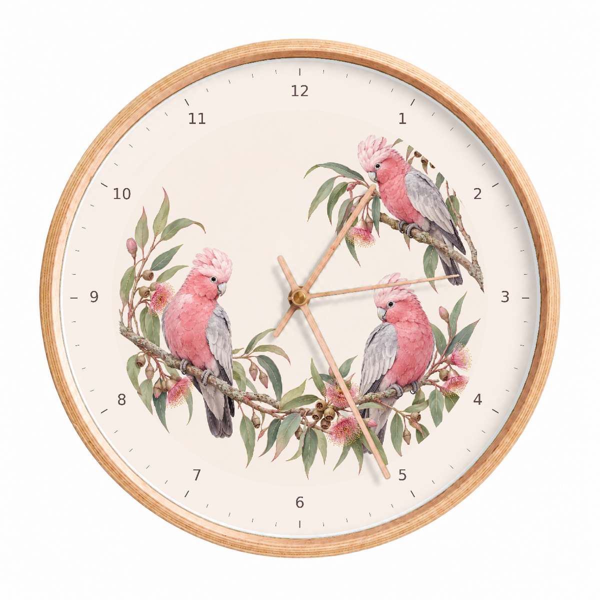 IMAGE_01_Front_-_Galah_Bird_Wall_Clock_30cm_Wooden_Frame_-_WC-U029_-_649310203772.png