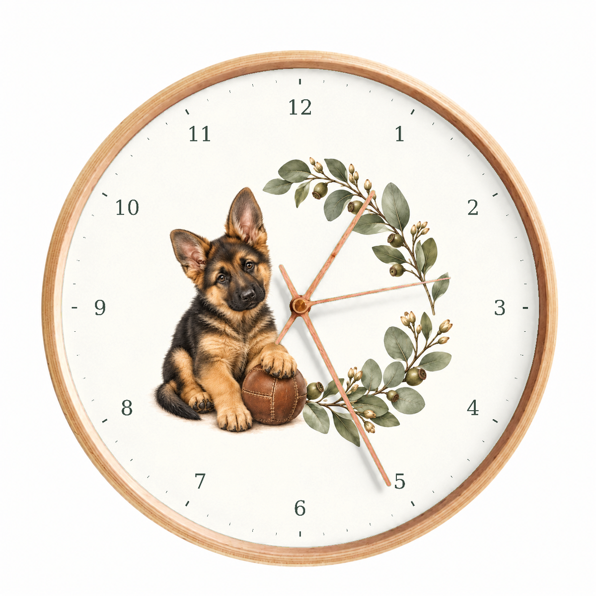 IMAGE_01_Front_-_German_Shepherd_Puppy_Wall_Clock_30cm_Wooden_Frame_-_WC-D032_-_649310203802.png