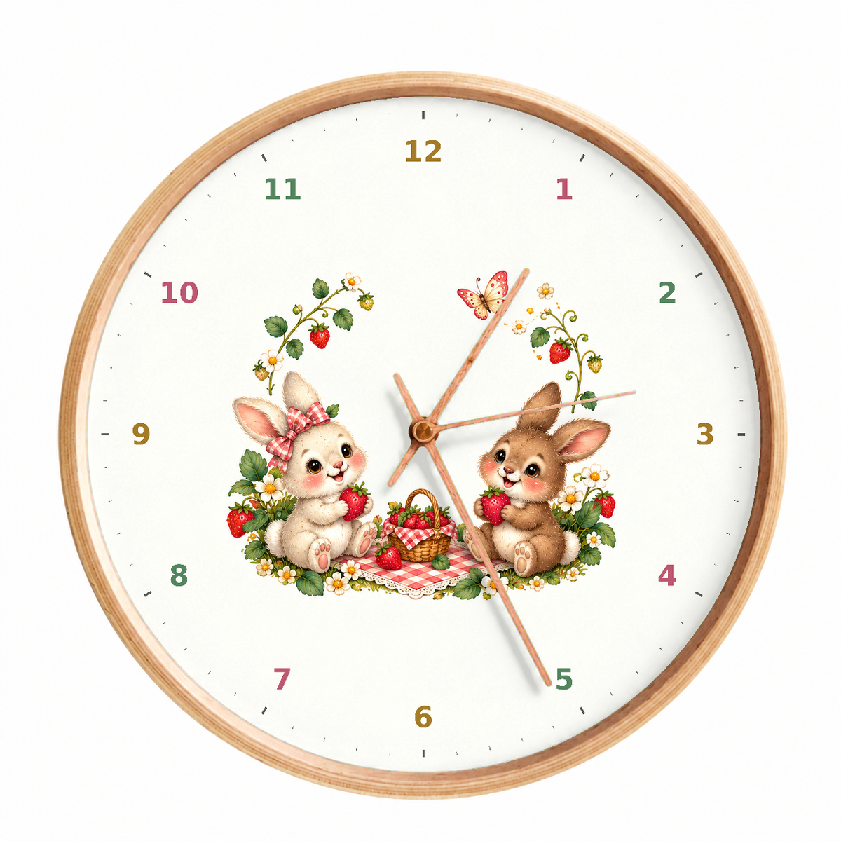 IMAGE_01_Front_-_Kids_Bunny_Picnic_Wall_Clock_30cm_Wooden_Frame_-_WC-K096_-_649310204441.png