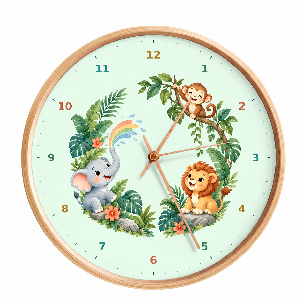 IMAGE_01_Front_-_Kids_Jungle_Animals_Wall_Clock_30cm_Wooden_Frame_-_WC-K108_-_649310204564.png