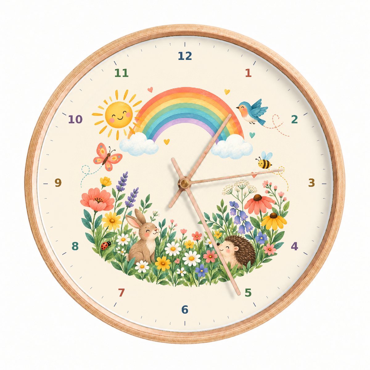 IMAGE_01_Front_-_Kids_Rainbow_Garden_Wall_Clock_30cm_Wooden_Frame_-_WC-K119_-_649310204670.png