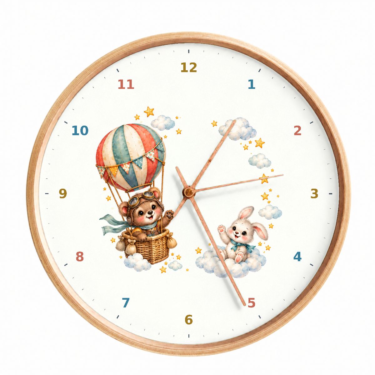 IMAGE_01_Front_-_Kids_Teddy_Balloon_Wall_Clock_30cm_Wooden_Frame_-_WC-K103_-_649310204519.png