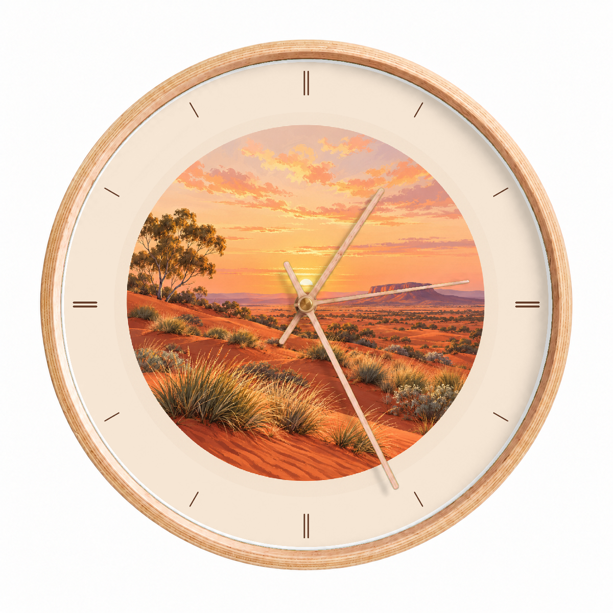 IMAGE_01_Front_-_Outback_Sunset_Wall_Clock_30cm_Wooden_Frame_-_WC-U026_-_649310203741.png
