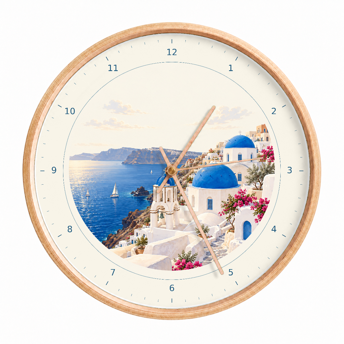 IMAGE_01_Front_-_Santorini_Wall_Clock_30cm_Wooden_Frame_-_WC-T126_-_649310204748.png