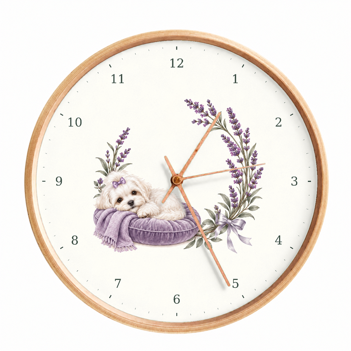 IMAGE_01_Front_-_Sleeping_Maltese_Wall_Clock_30cm_Wooden_Frame_-_WC-D049_-_649310203970.png