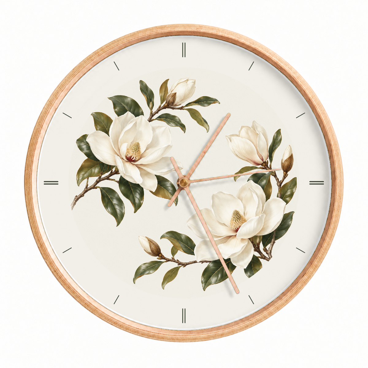 IMAGE_01_Front_-_White_Magnolia_Wall_Clock_30cm_Wooden_Frame_-_WC-F021_-_649310203697.png