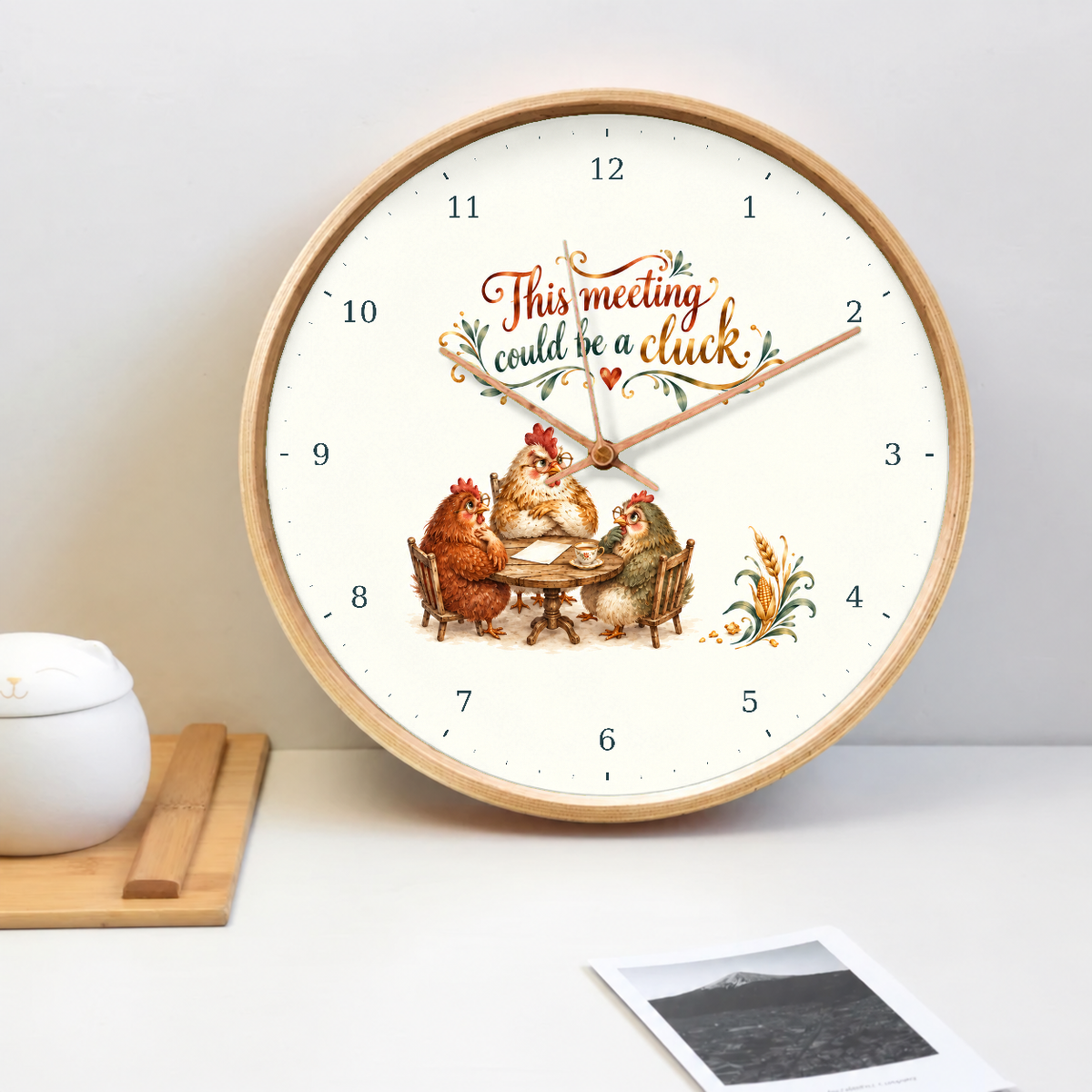 IMAGE_02_Tabletop_-_Funny_Chicken_Meeting_Wall_Clock_30cm_Wooden_Frame_-_WC-H071_-_649310204199.png