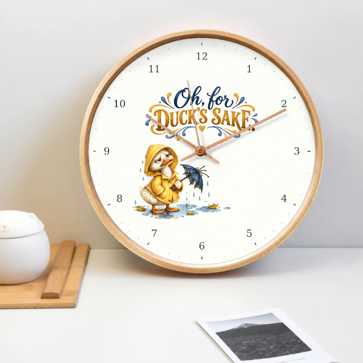 IMAGE_02_Tabletop_-_Funny_Raincoat_Duck_Wall_Clock_30cm_Wooden_Frame_-_WC-H081_-_649310204298.png