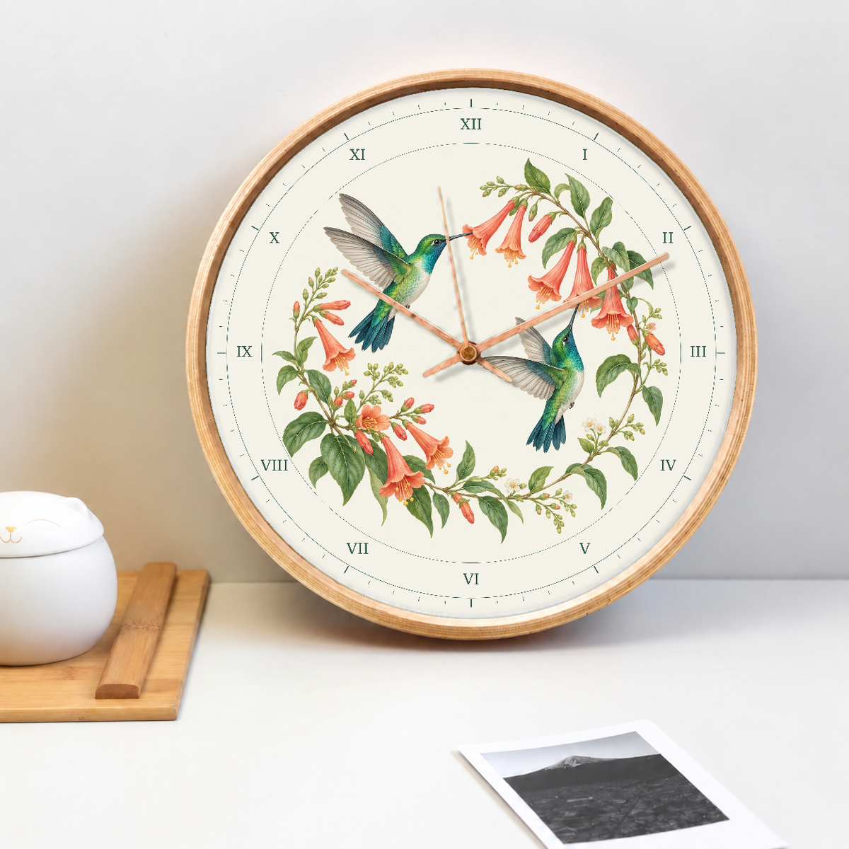 IMAGE_02_Tabletop_-_Hummingbird_Garden_Wall_Clock_30cm_Wooden_Frame_-_WC-A003_-_649310203512.png