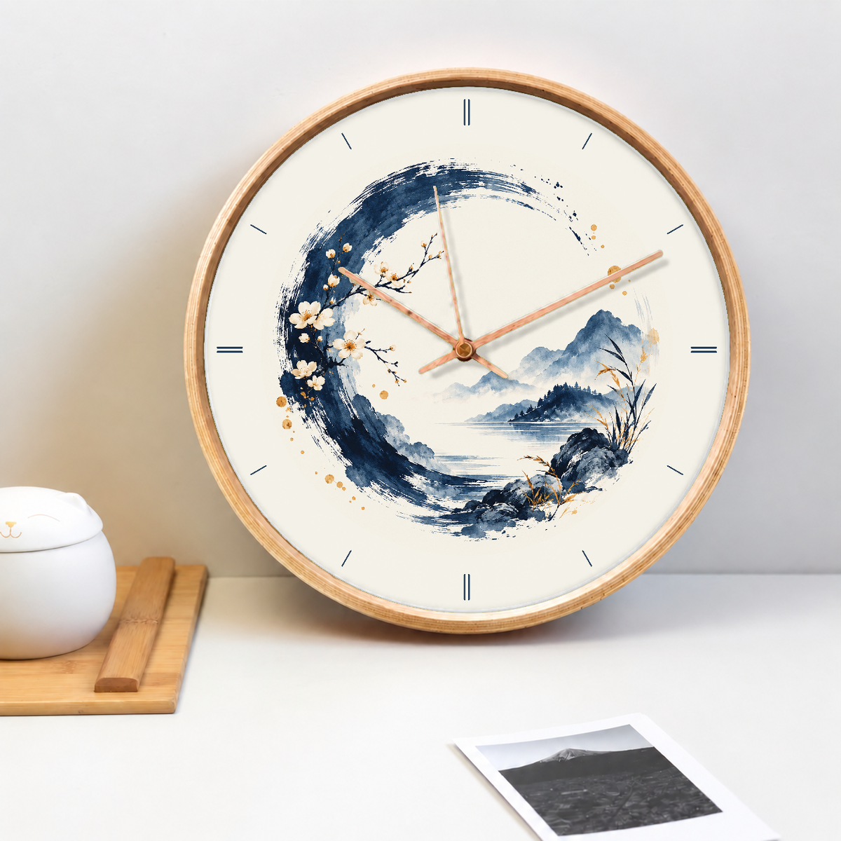 IMAGE_02_Tabletop_-_Indigo_Mountain_Wall_Clock_30cm_Wooden_Frame_-_WC-F016_-_649310203642.png