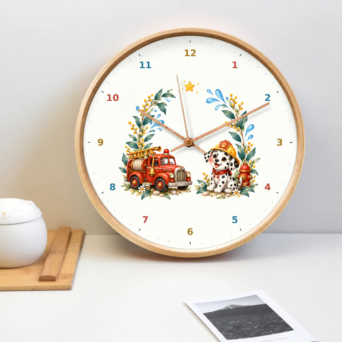IMAGE_02_Tabletop_-_Kids_Fire_Engine_Wall_Clock_30cm_Wooden_Frame_-_WC-K098_-_649310204465.png